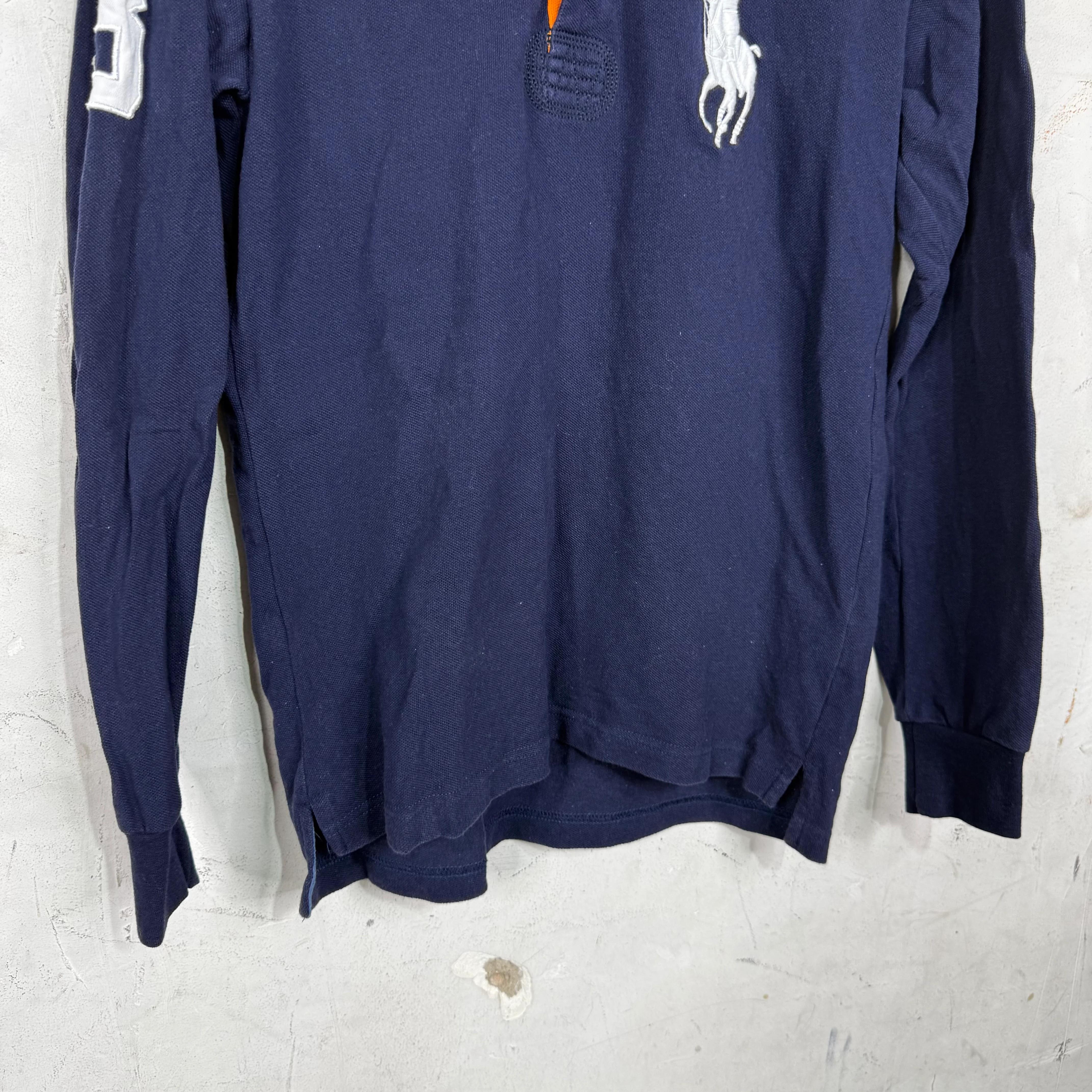 Ralph Lauren Navy White Big Horse L/S Polo - Image 6