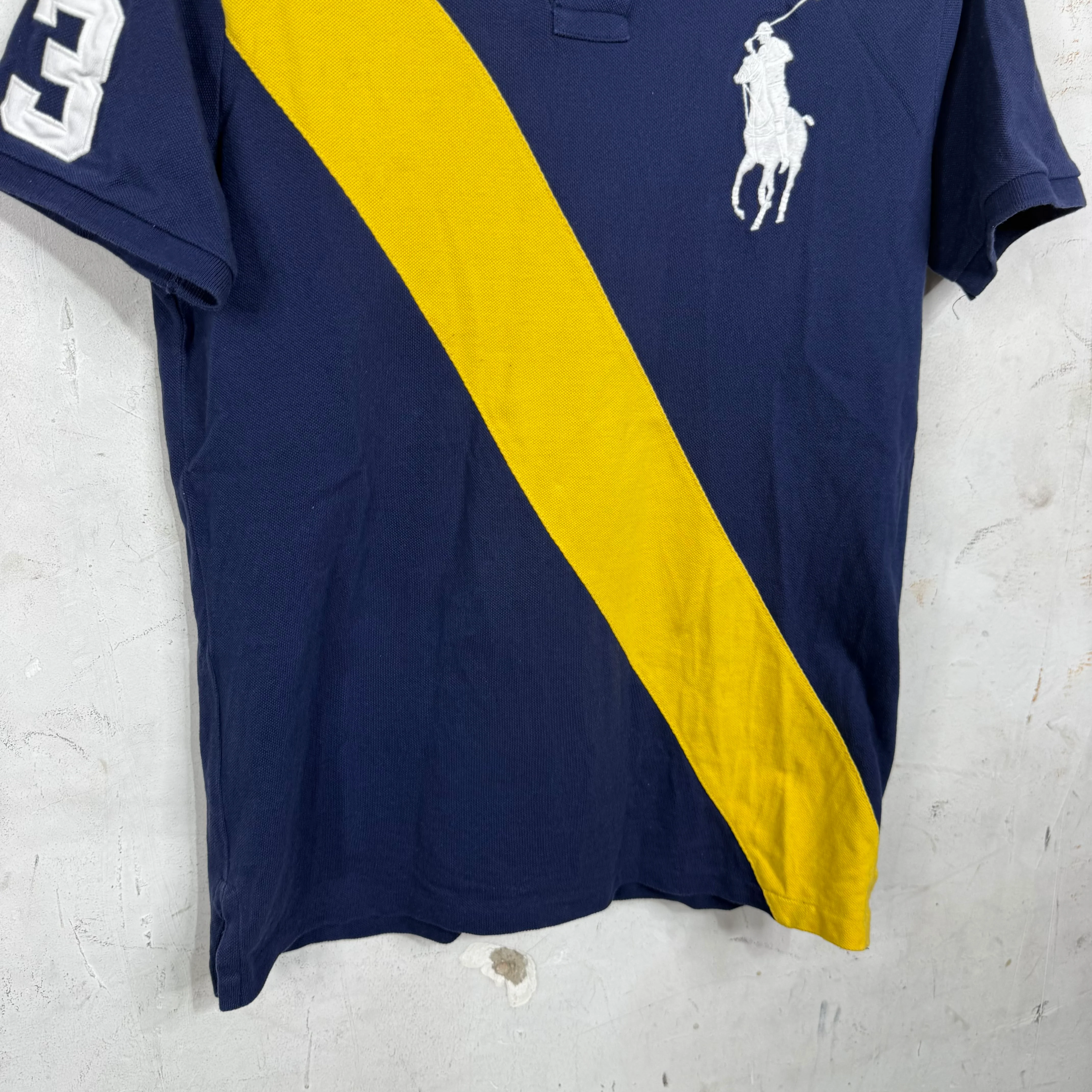 Ralph Lauren Navy Yellow Striped Big Horse Polo - Image 5
