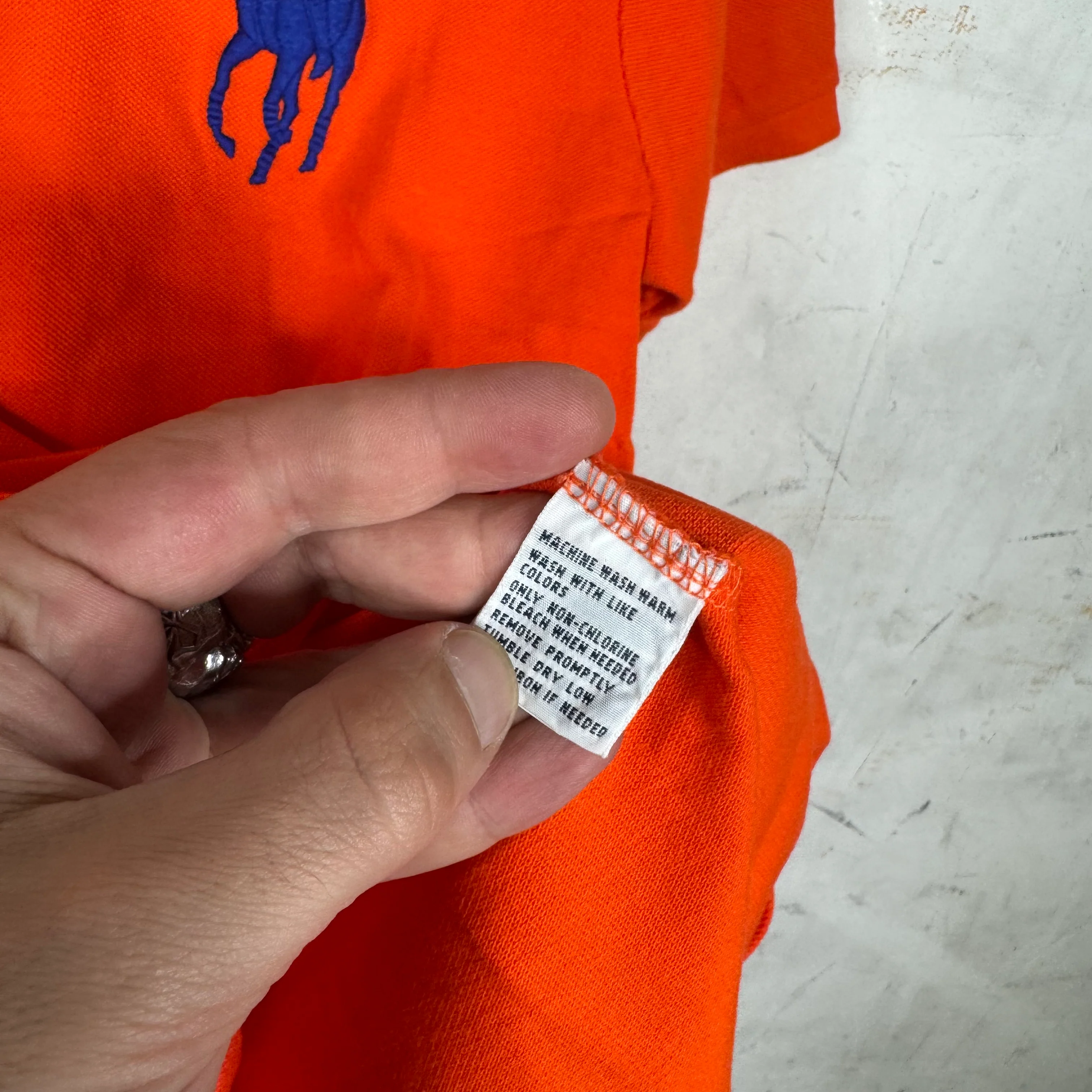 Ralph Lauren Orange/Blue #3 Big Pony Polo - Image 4
