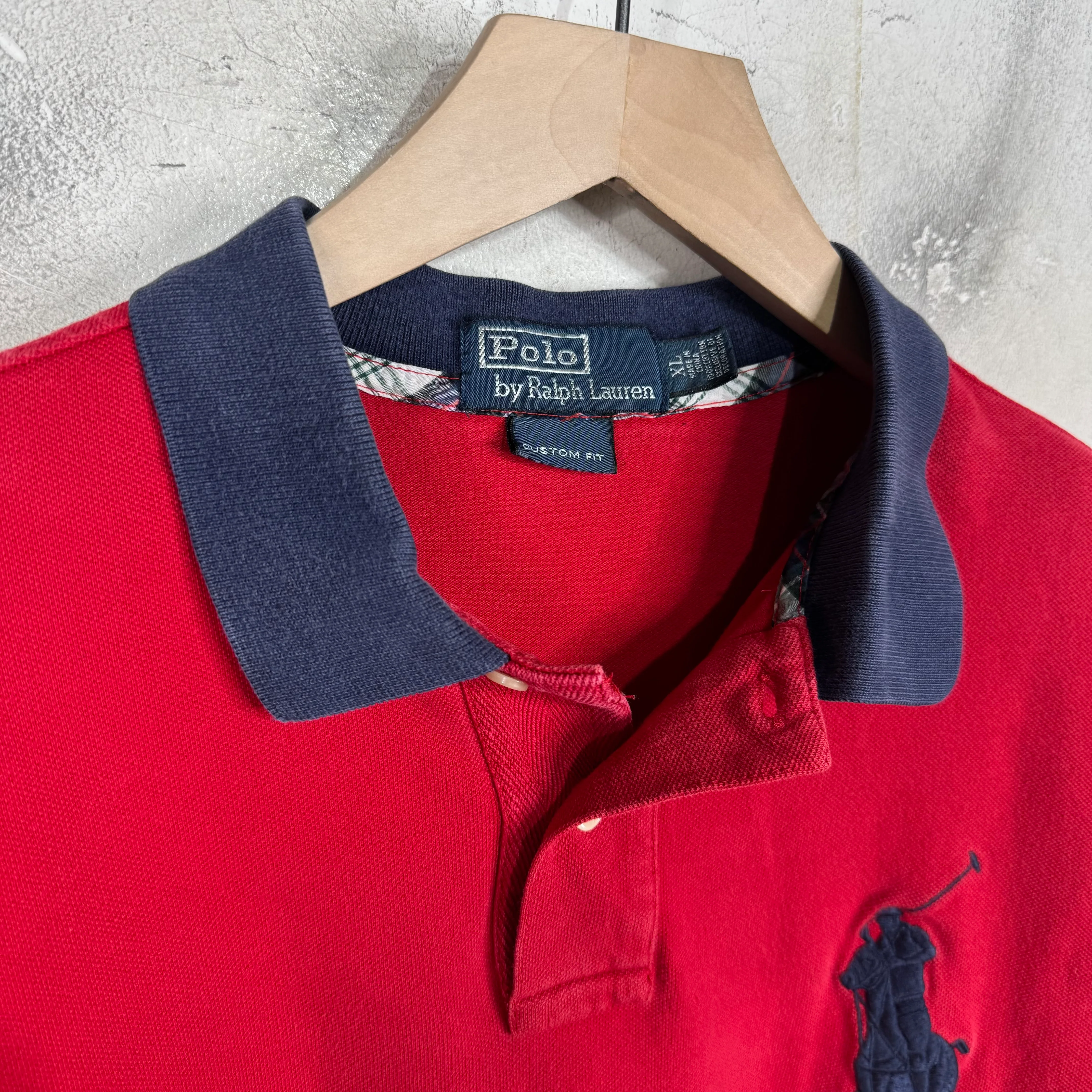 Ralph Lauren Plaid "3" Red/Navy Polo - Image 3