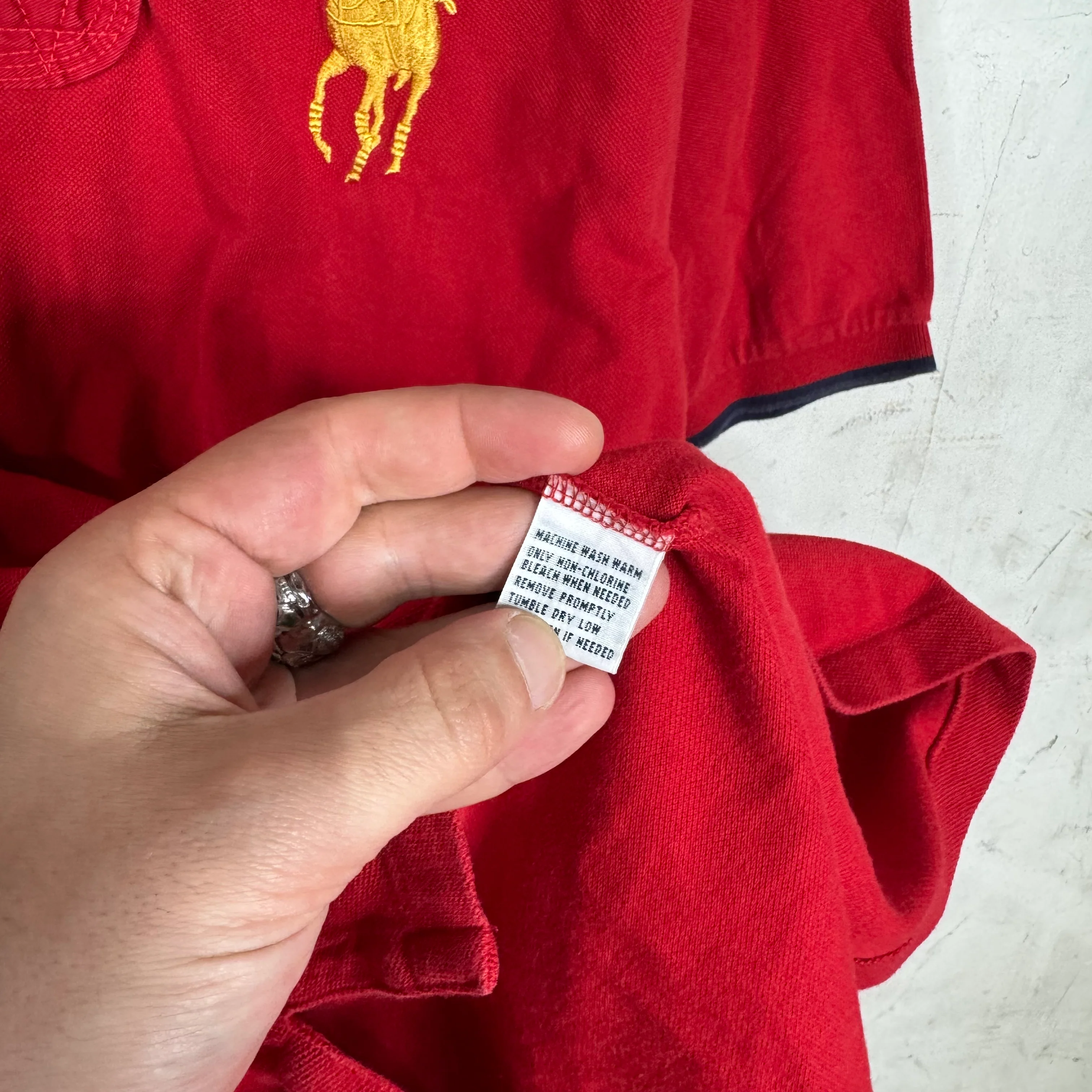 Ralph Lauren Red/Gold Big Pony Crested Polo - Image 4