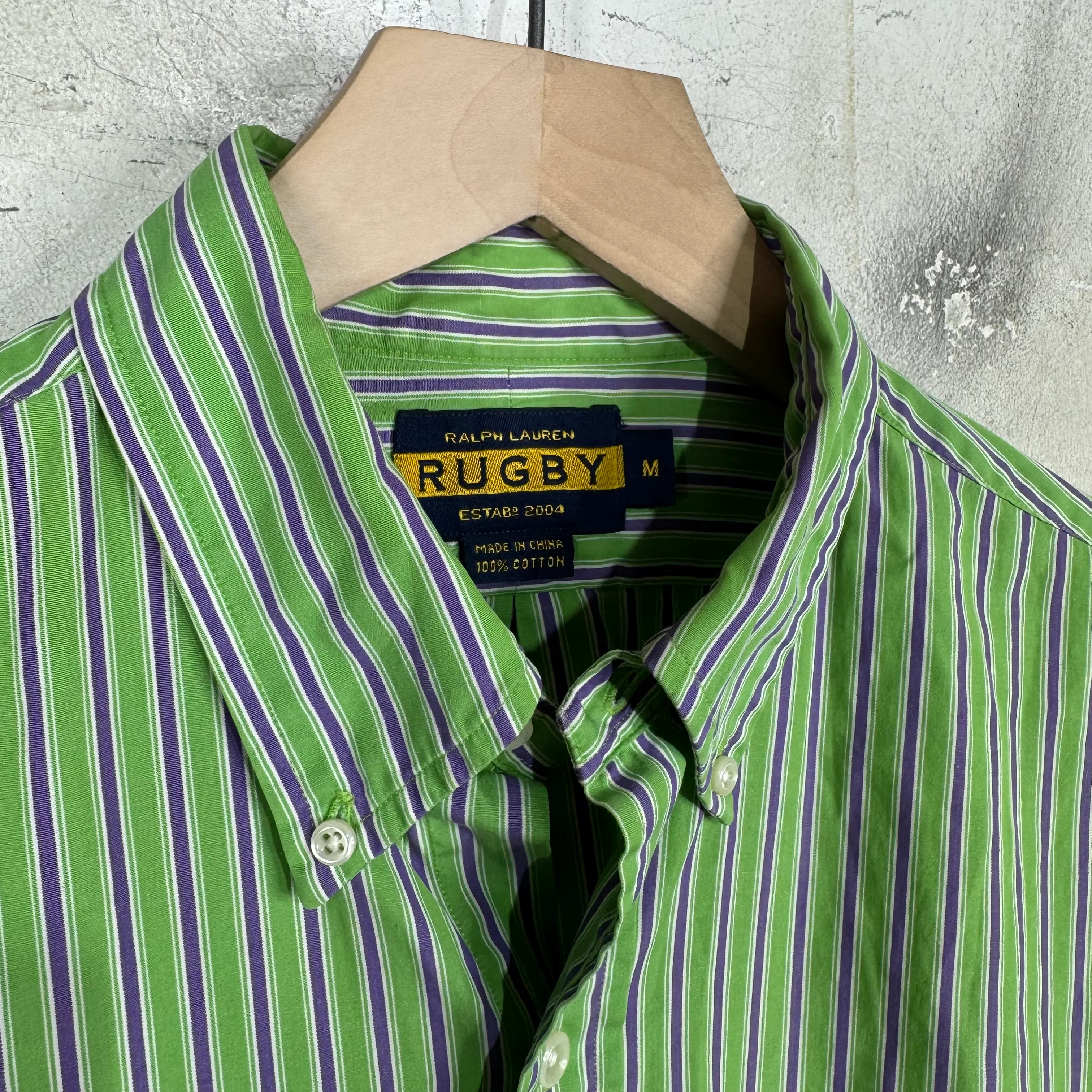 Ralph Lauren Rugby Striped Green Buttoned Shirt - Image 3