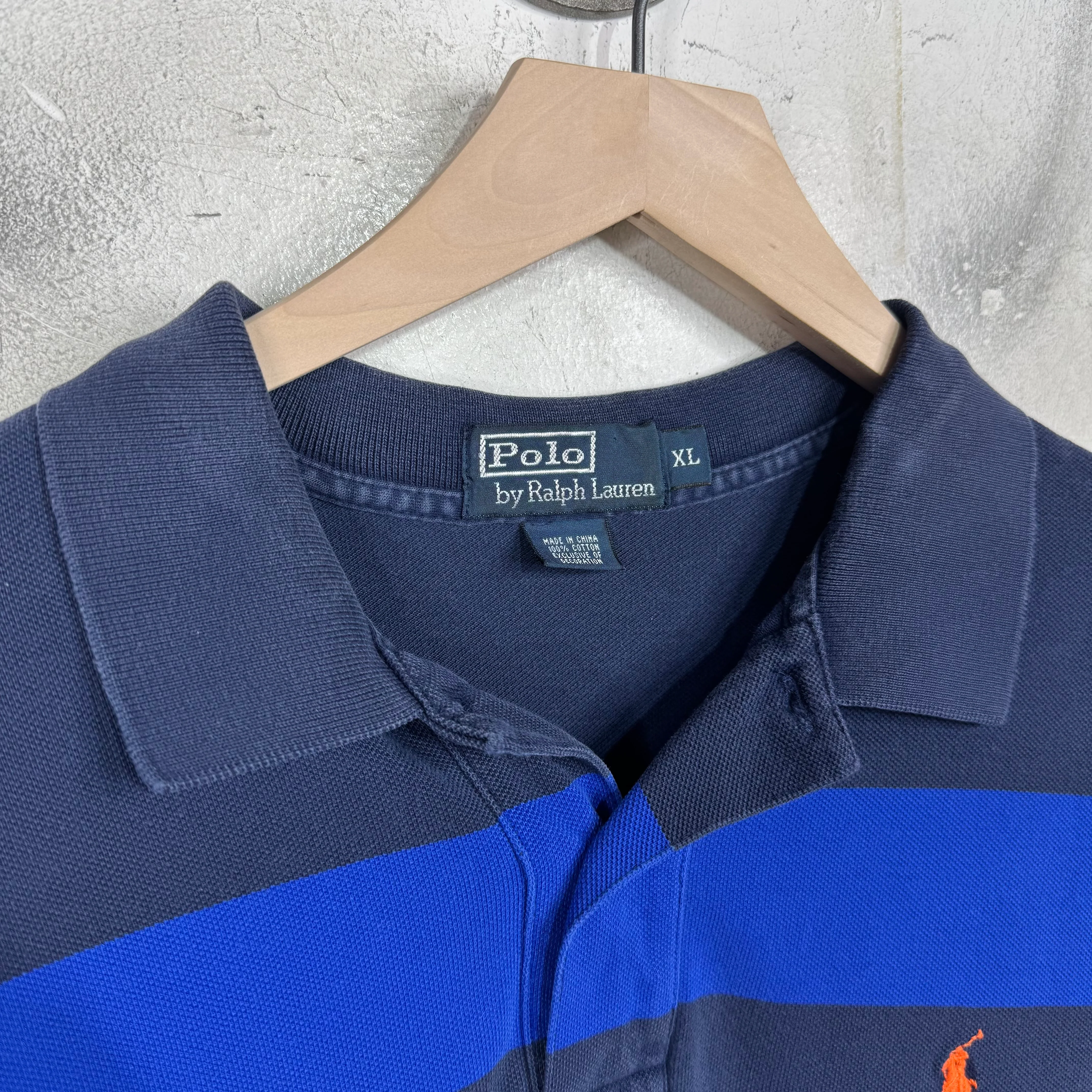 Ralph Lauren Striped Navy/White/Yellow Polo - Image 3