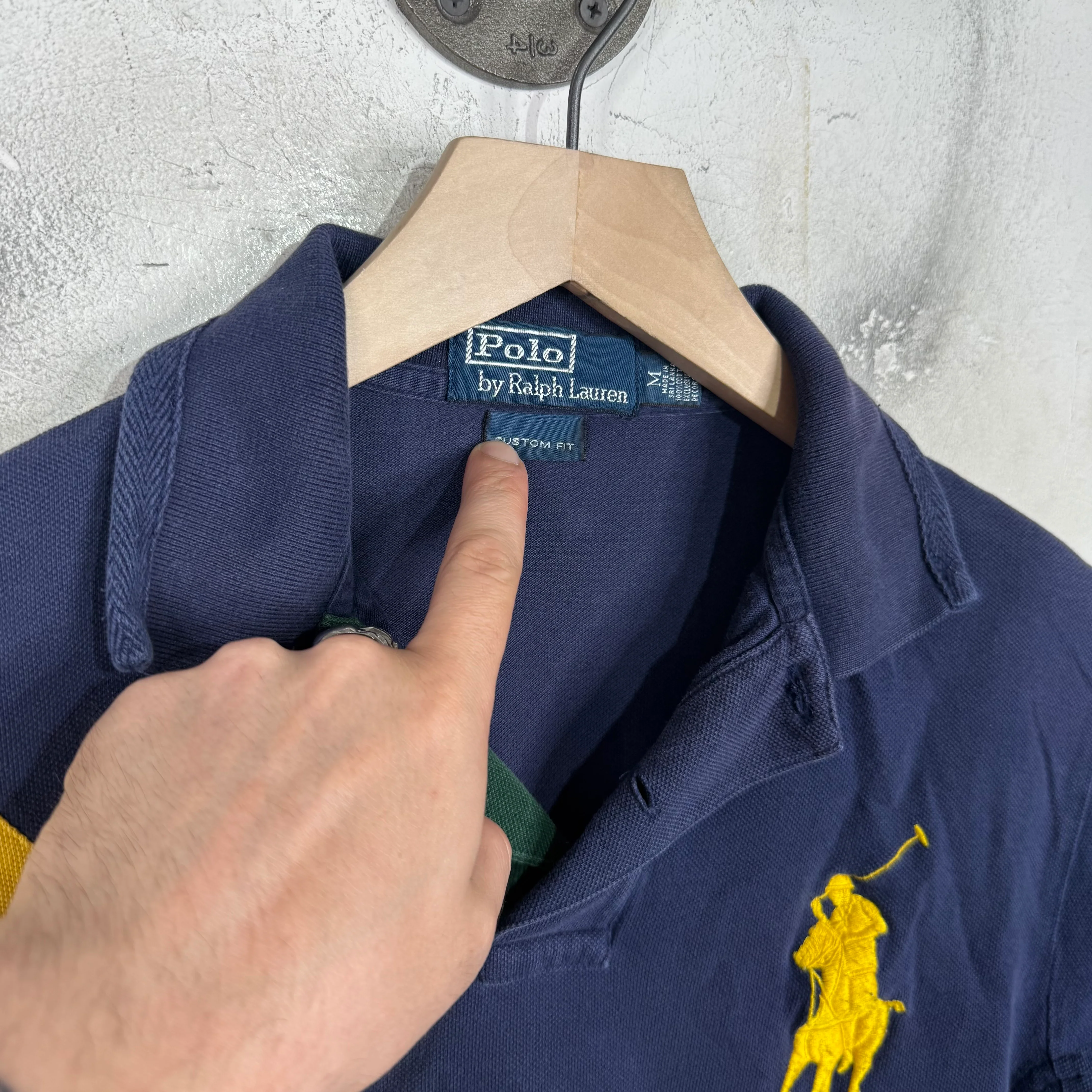 Ralph Lauren Tri Colored Paneled Yellow Big Pony Polo - Image 3