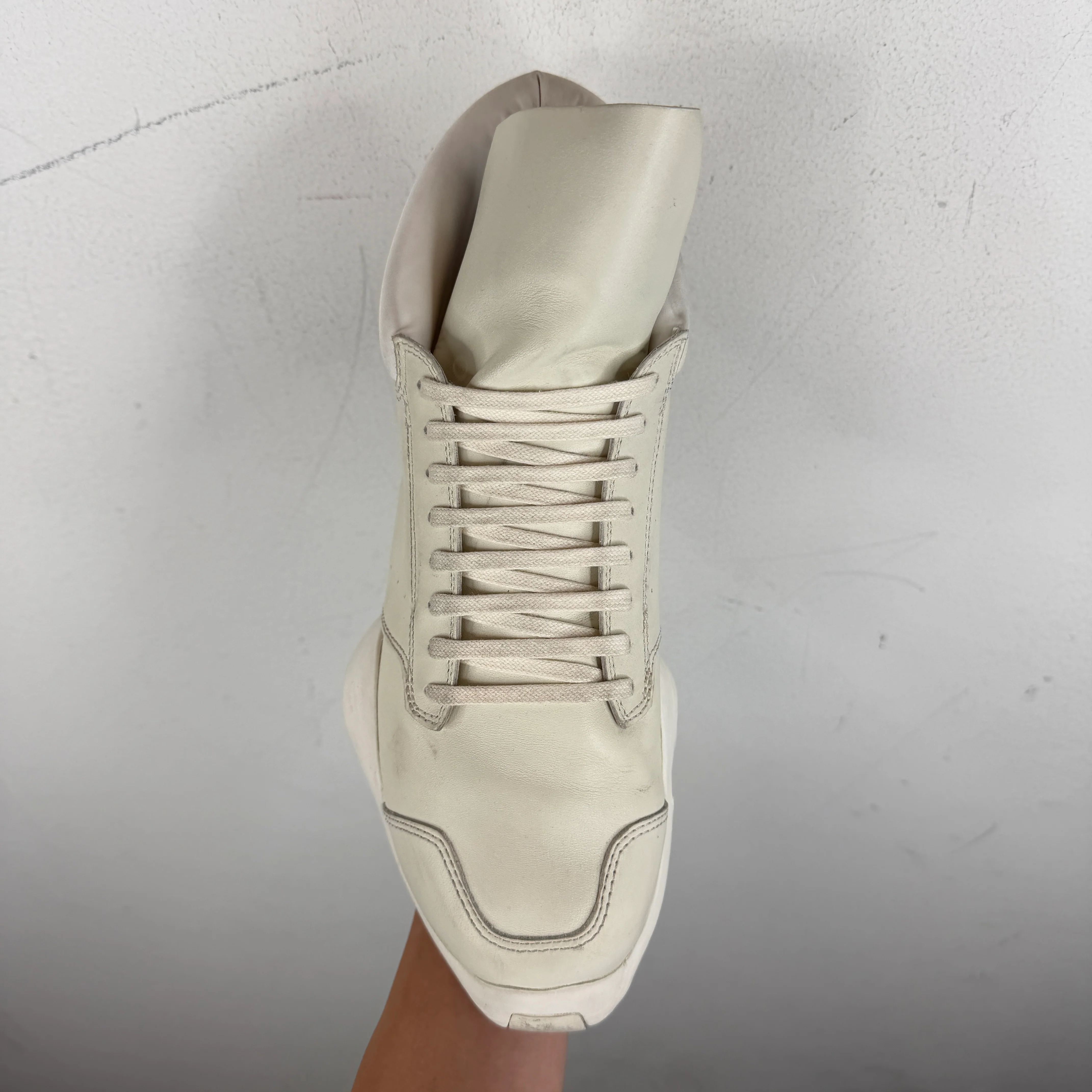 Rick Owens Adidas White Runner Sneakers - Image 5