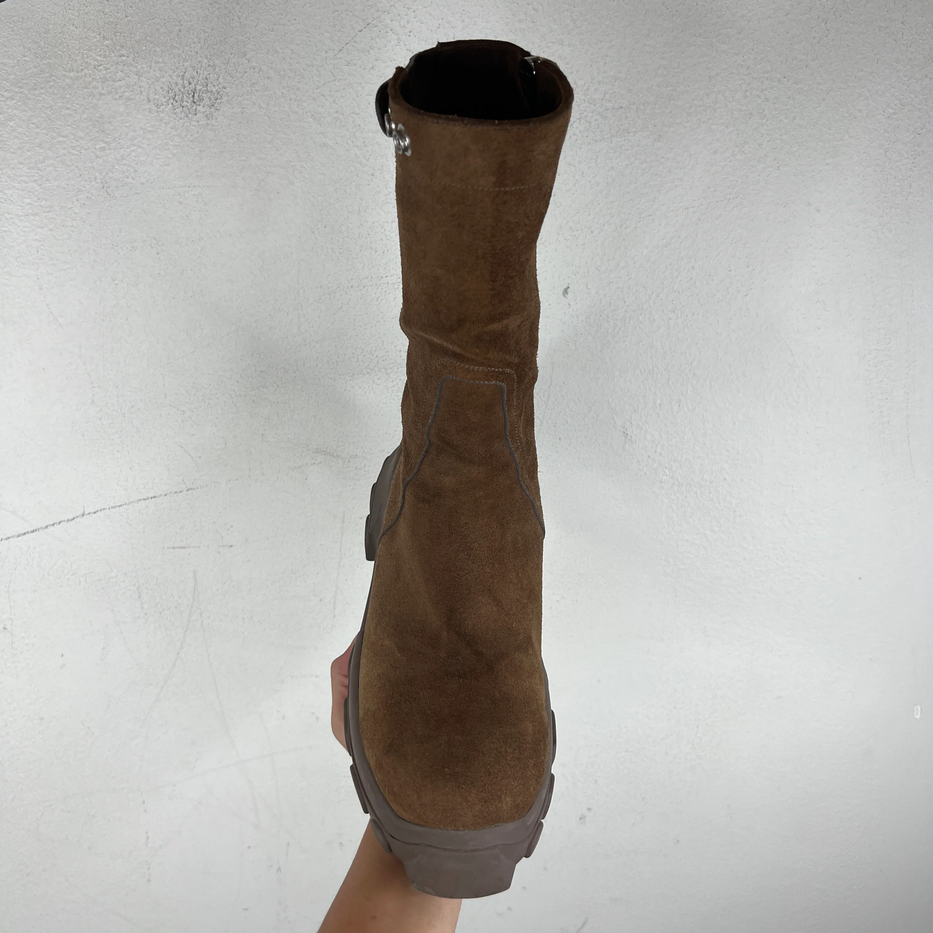 Rick Owens Suede Creeper Bozo Tractor Boots - Image 5
