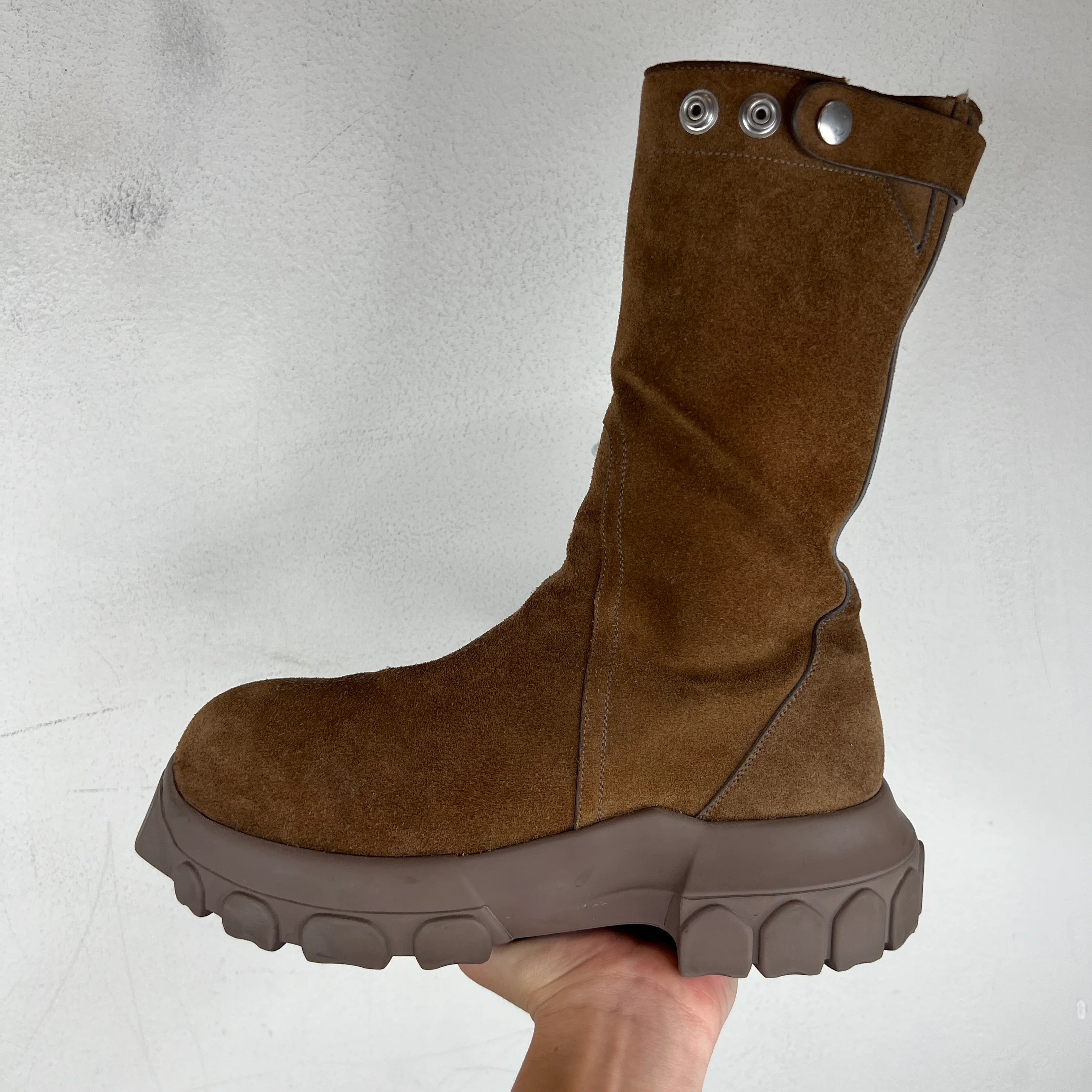 Rick Owens Suede Creeper Bozo Tractor Boots - Image 7