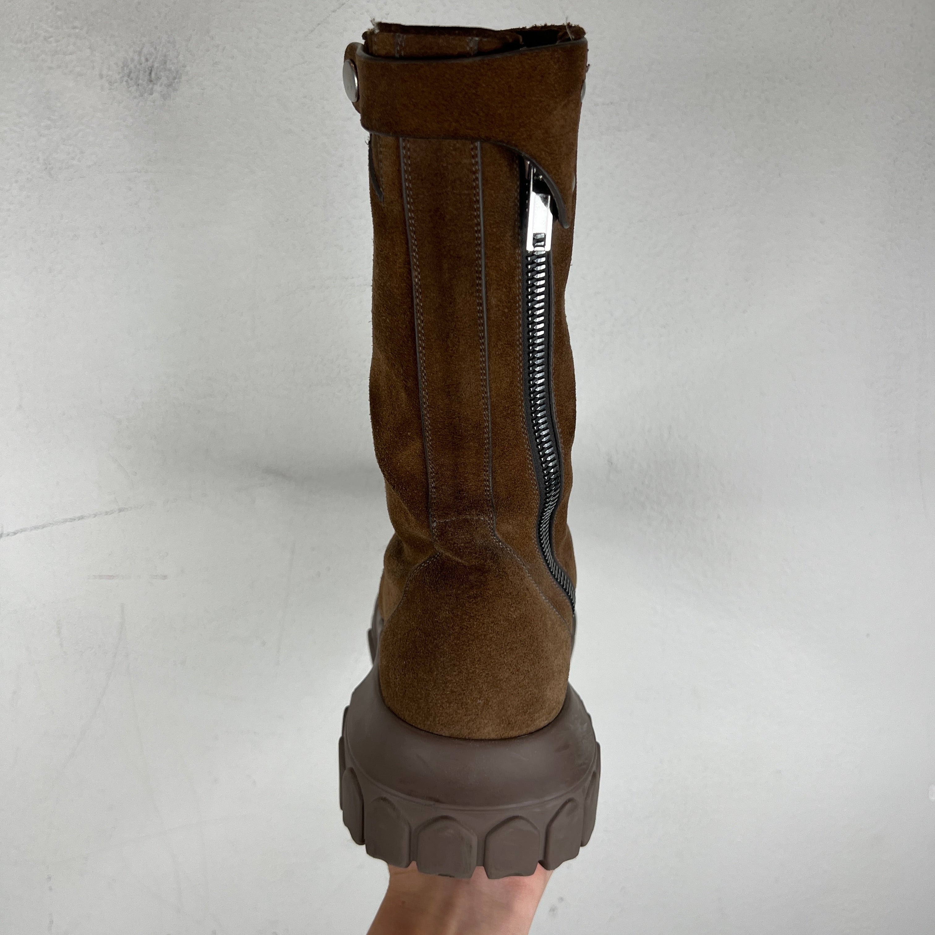 Rick Owens Suede Creeper Bozo Tractor Boots - Image 8