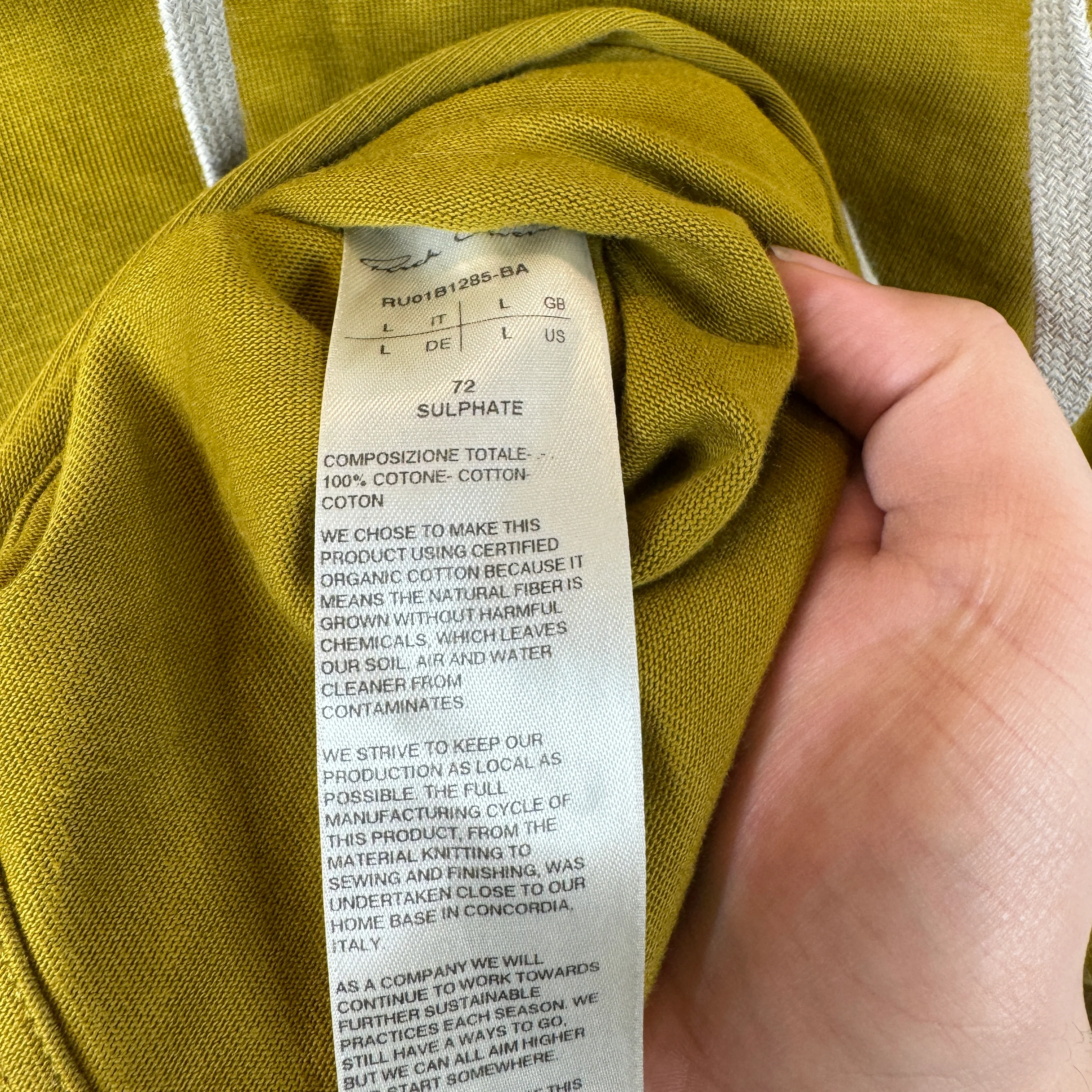 Rick Owens Fogachine Yellow Hoodie - Image 3