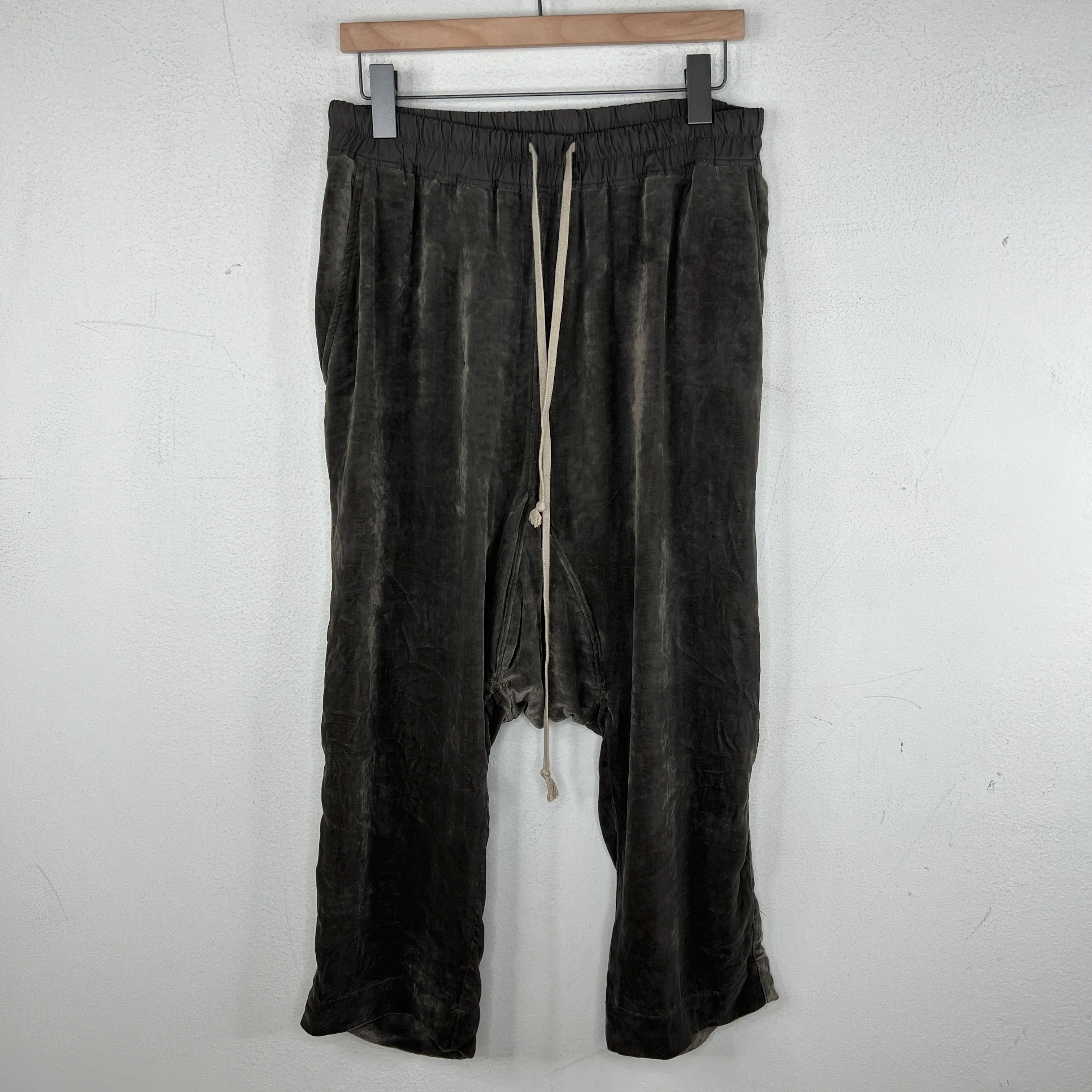 Rick Owens Gray Drop Crotch Trousers