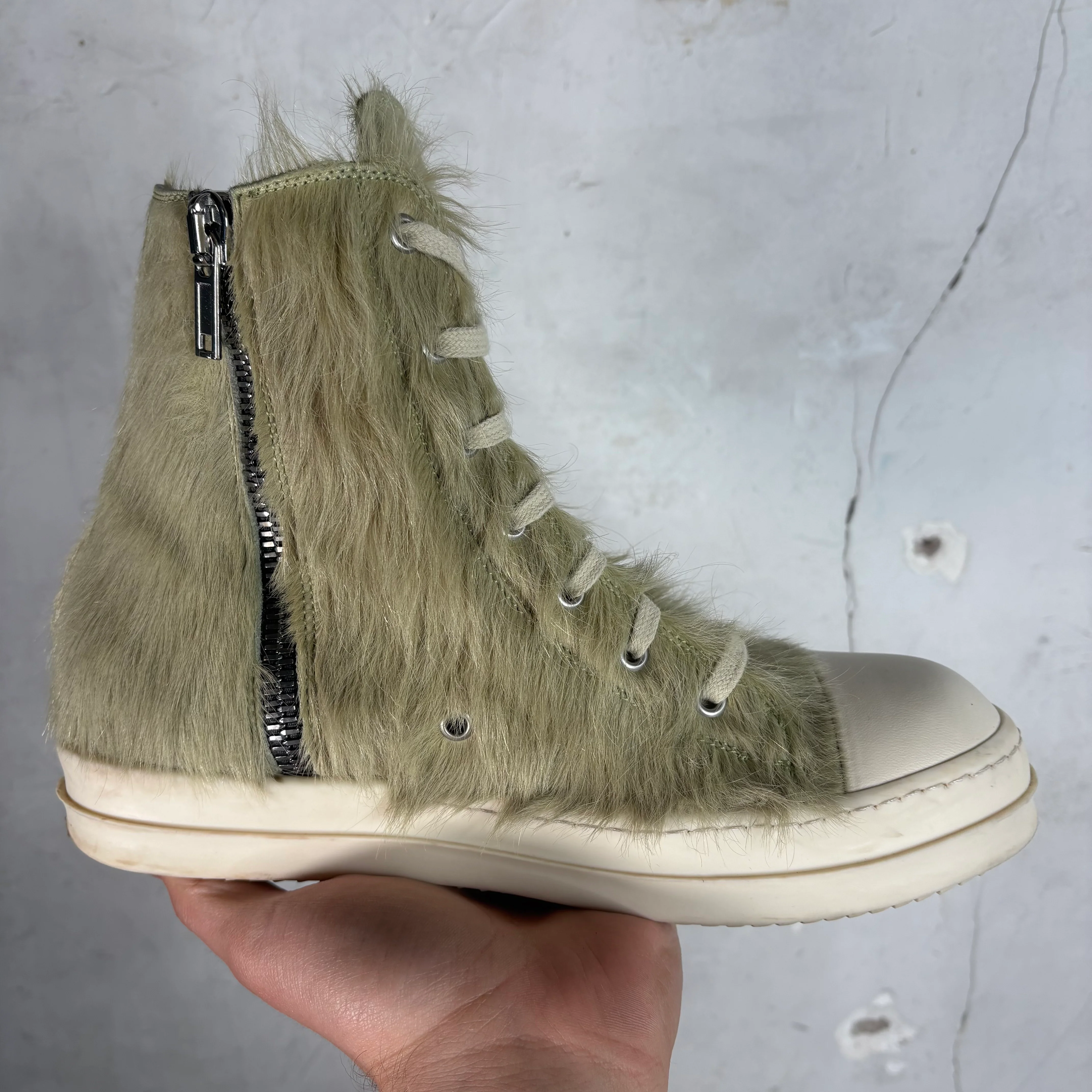 Rick Owens Green Fur Ramones - Image 9