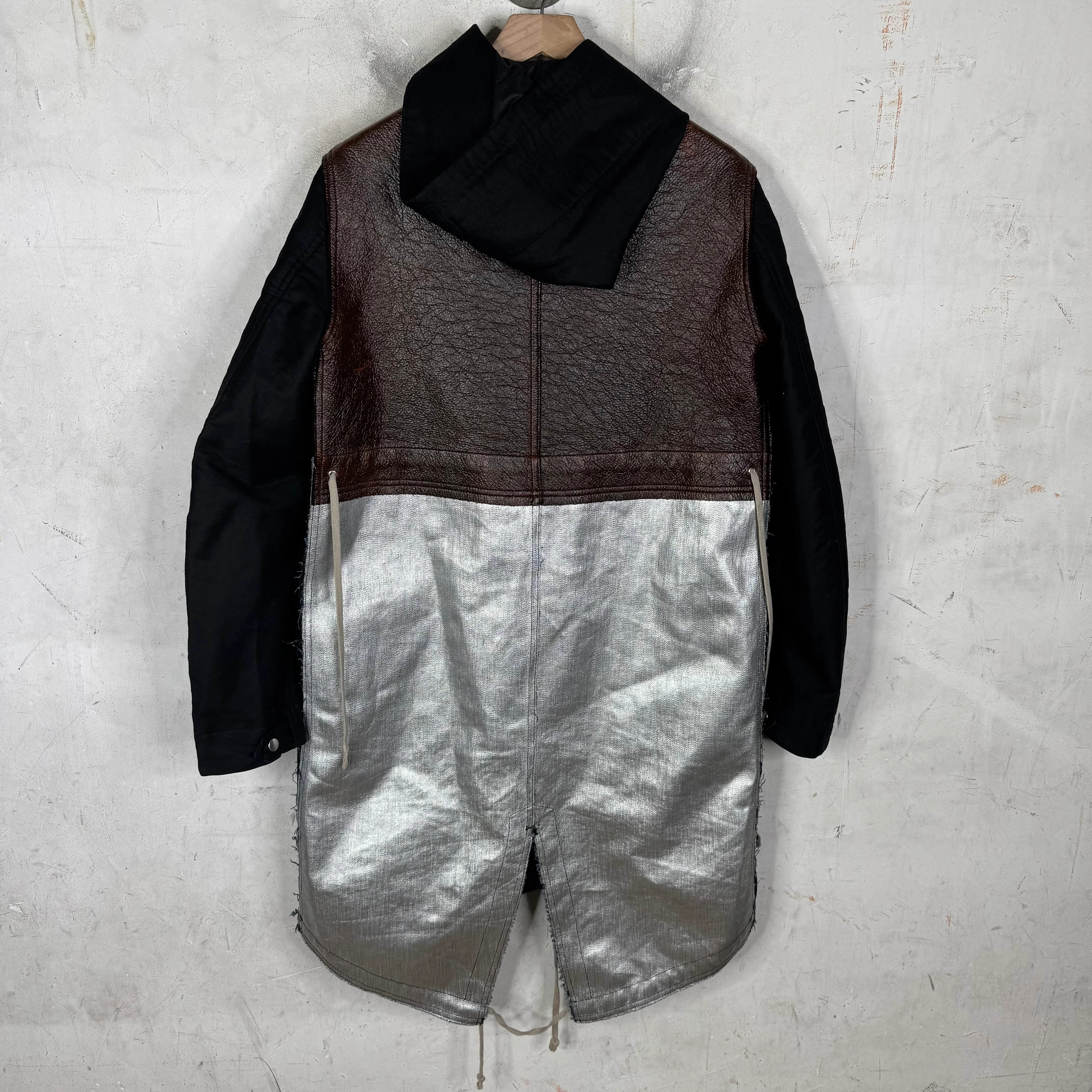 Rick Owens Leather Coated Fishtail Parka - Image 2