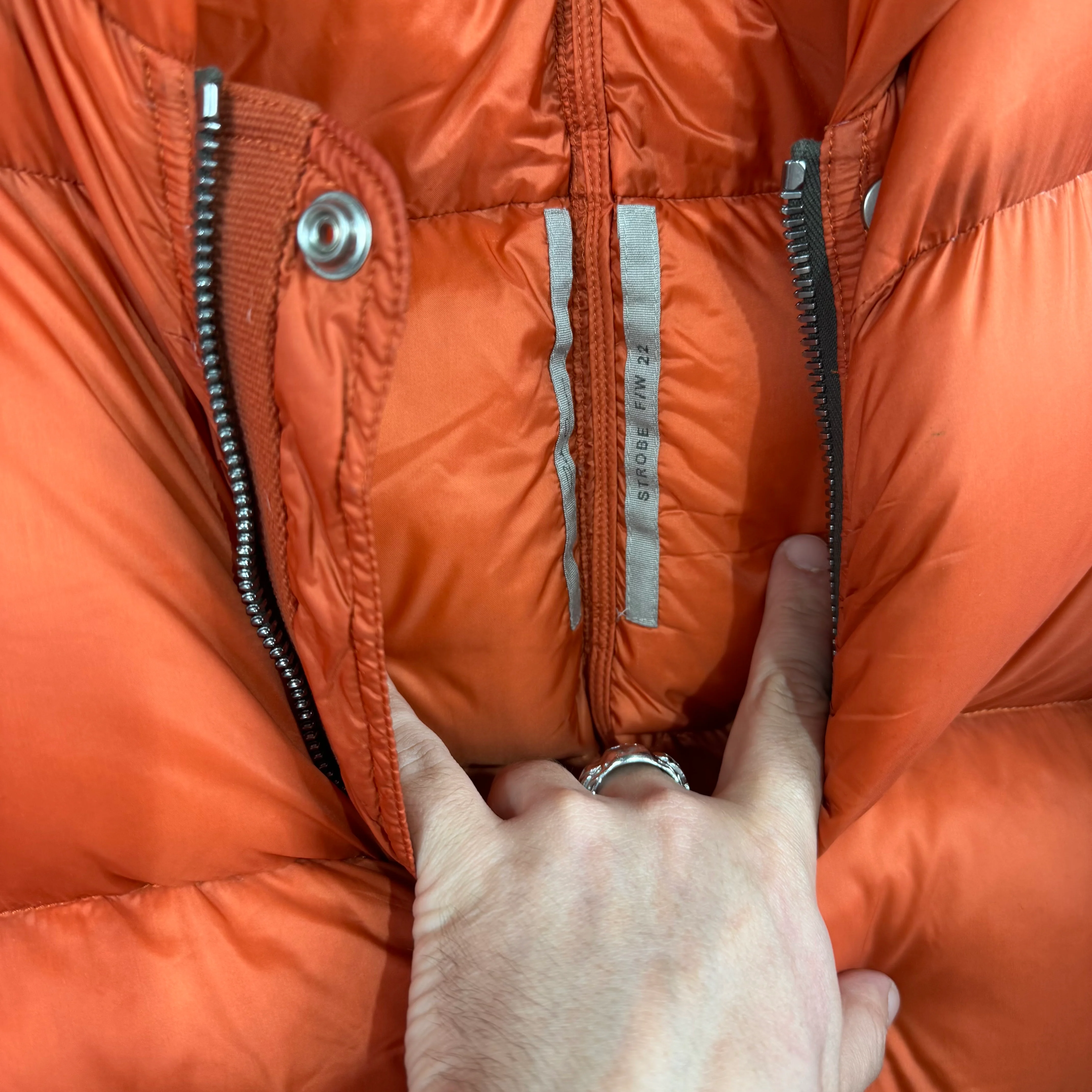 Rick Owens Strobe Orange Padded Jacket - Image 3