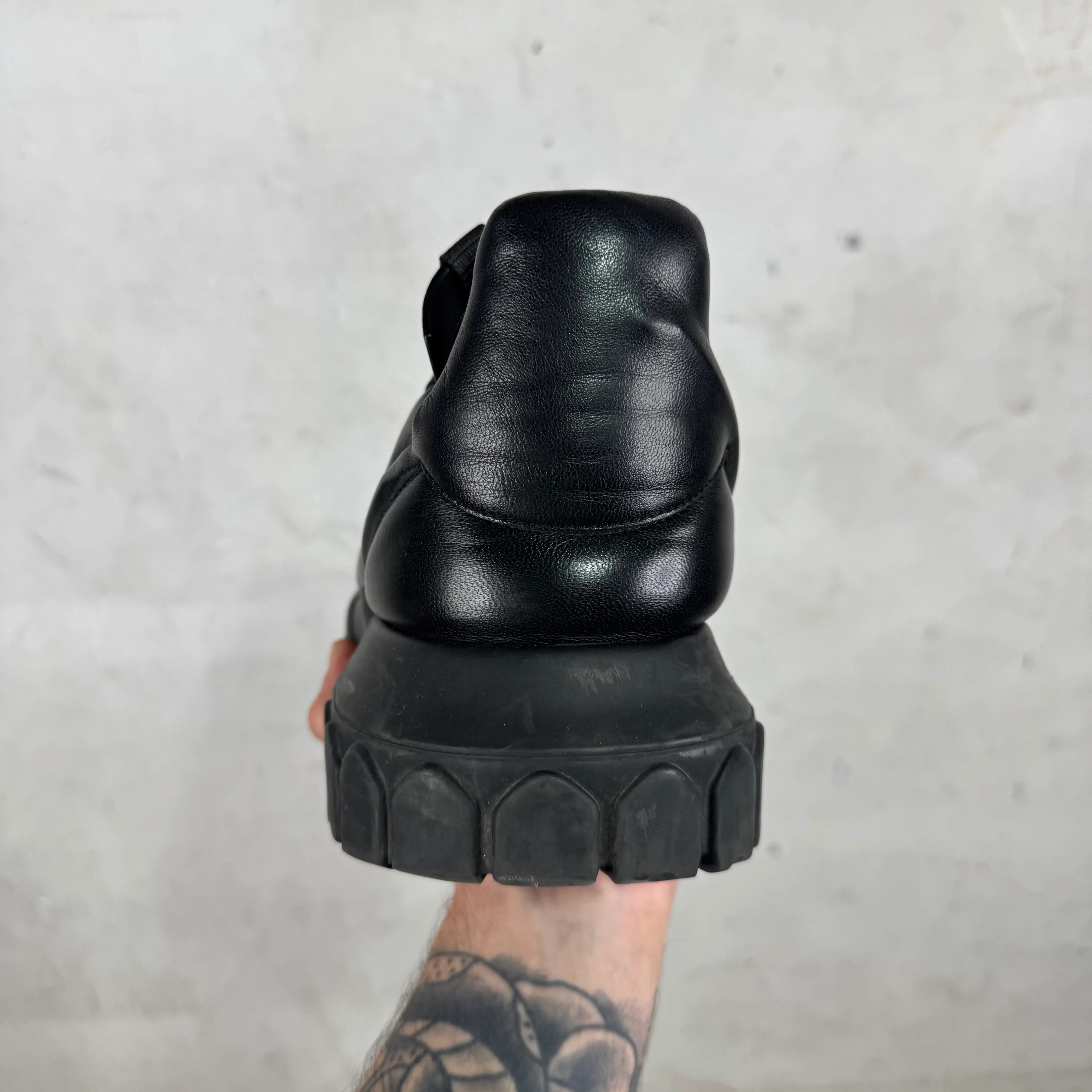 Rick Owens Tonal Black Maximal Tractor Shoes - Image 10
