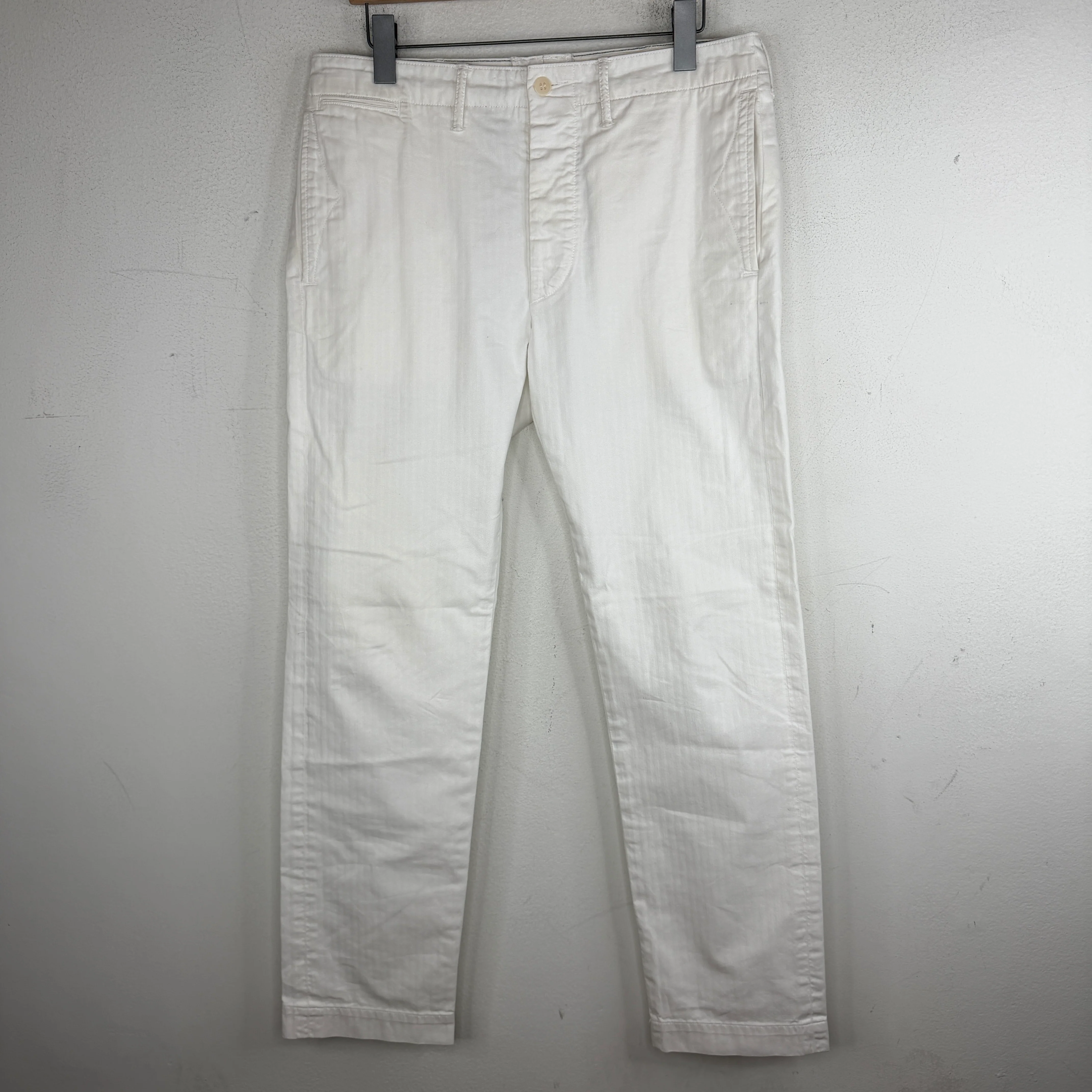 RRL White Herringbone Pants