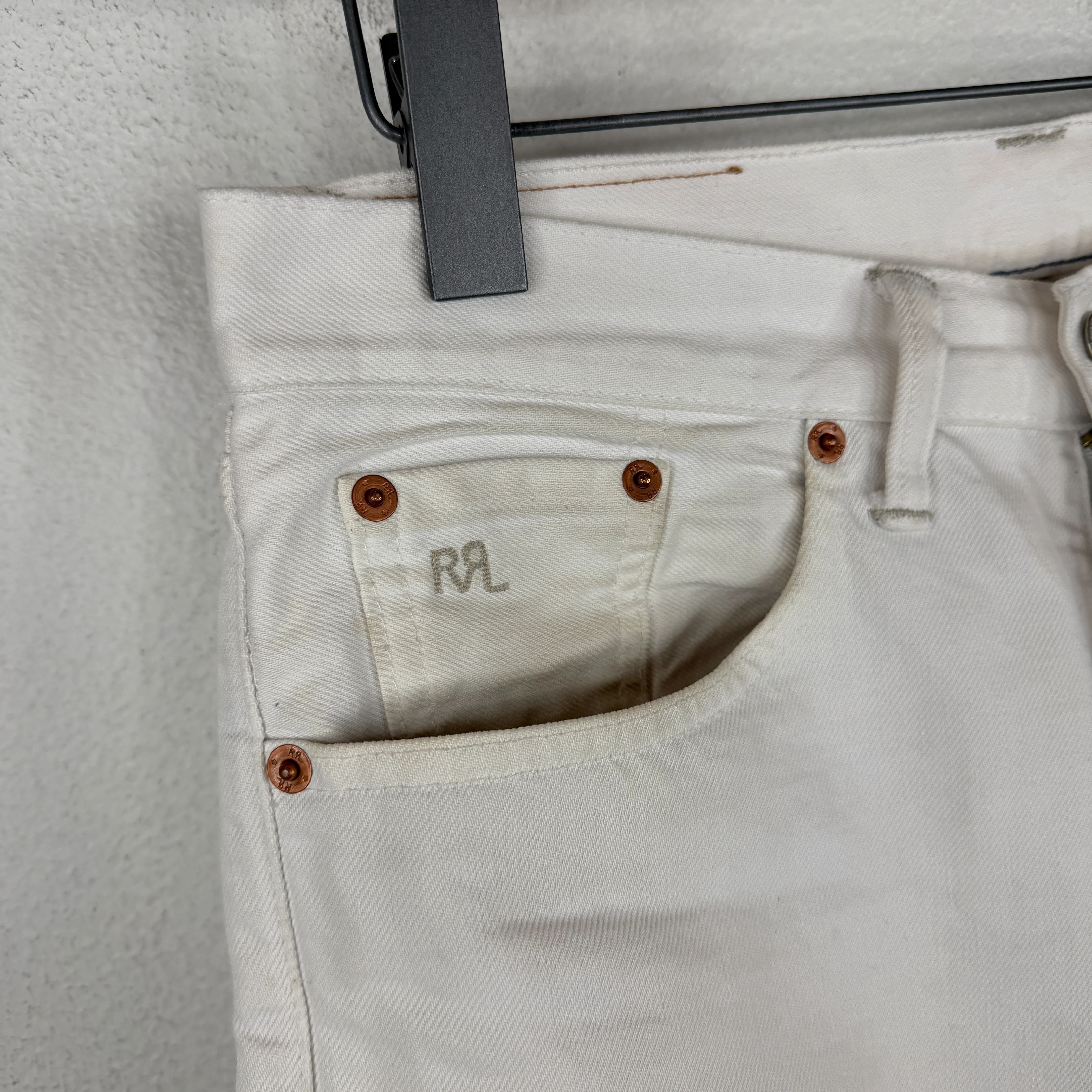 RRL White Slim Jeans - Image 4