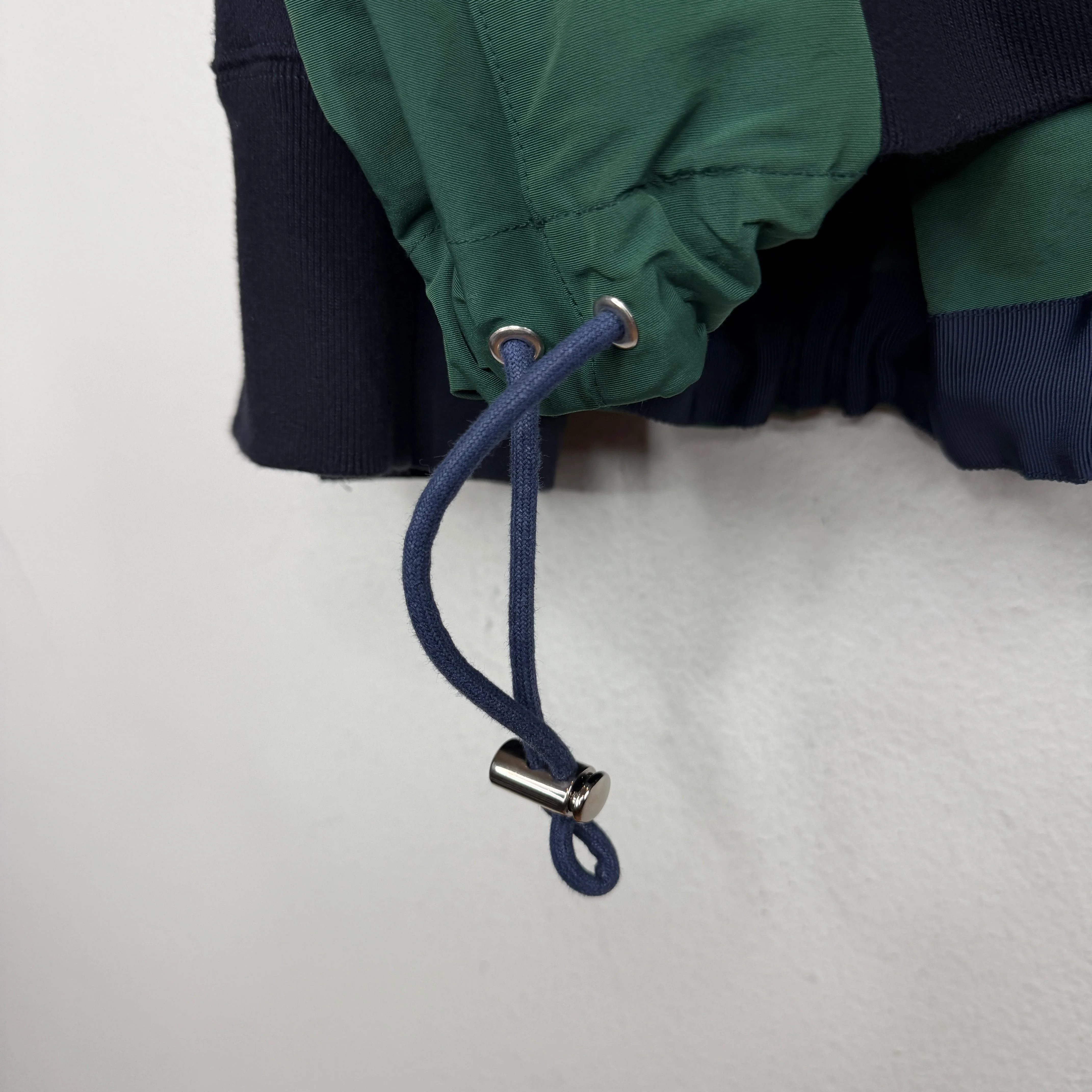 Sacai Navy/Green Hybrid Zip Up Hoodie - Image 5