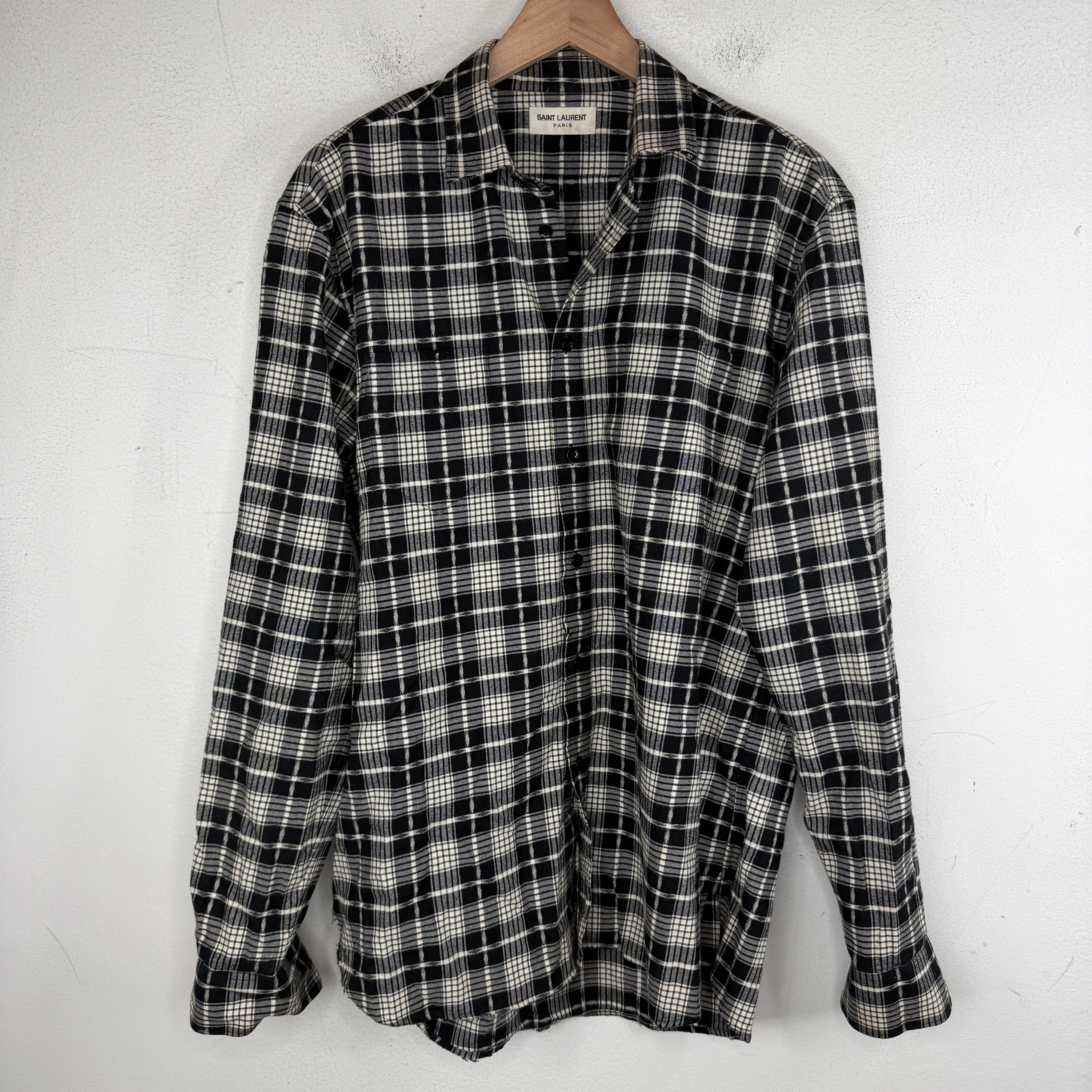 Saint Laurent Black/White Button Up Flannel