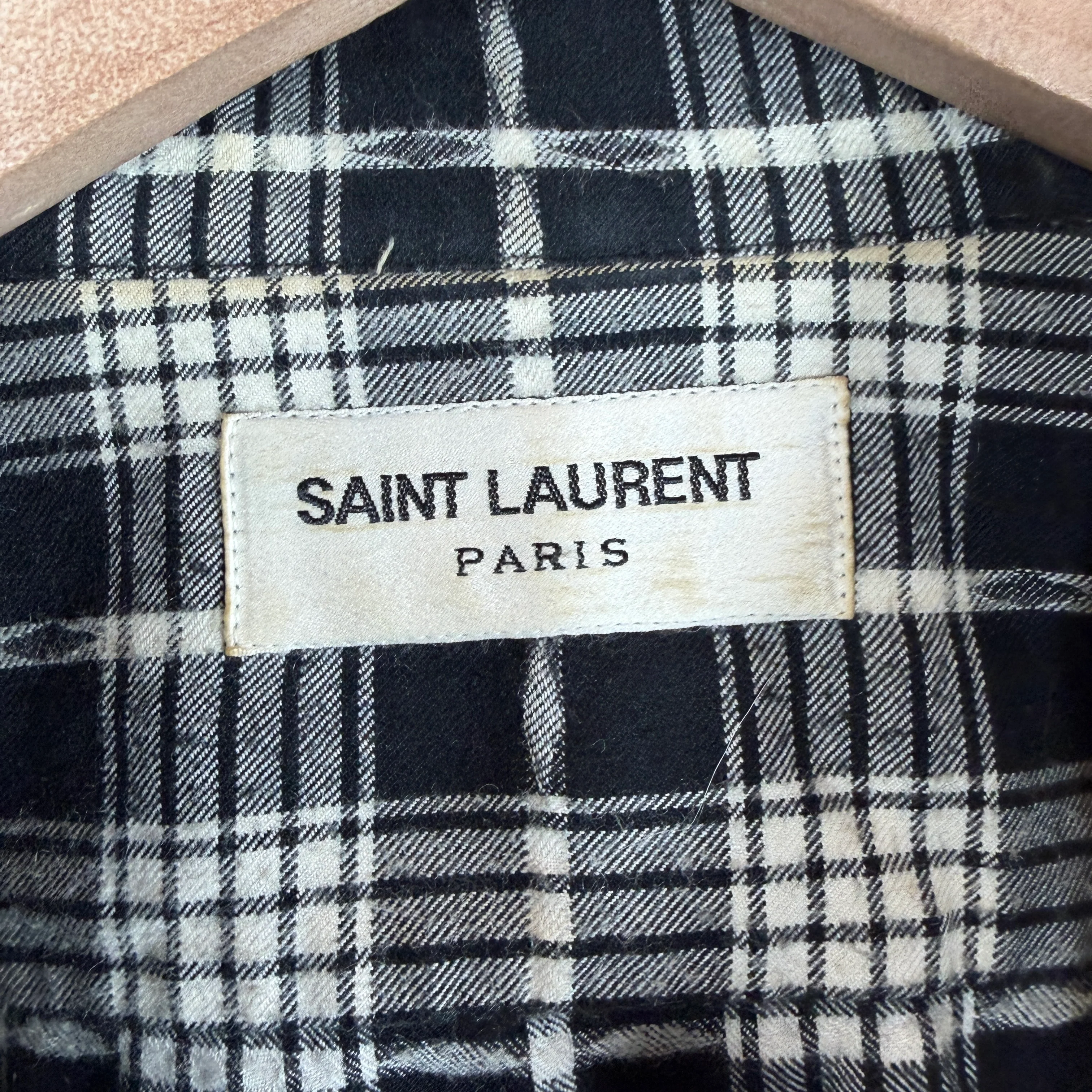 Saint Laurent Black/White Button Up Flannel - Image 3