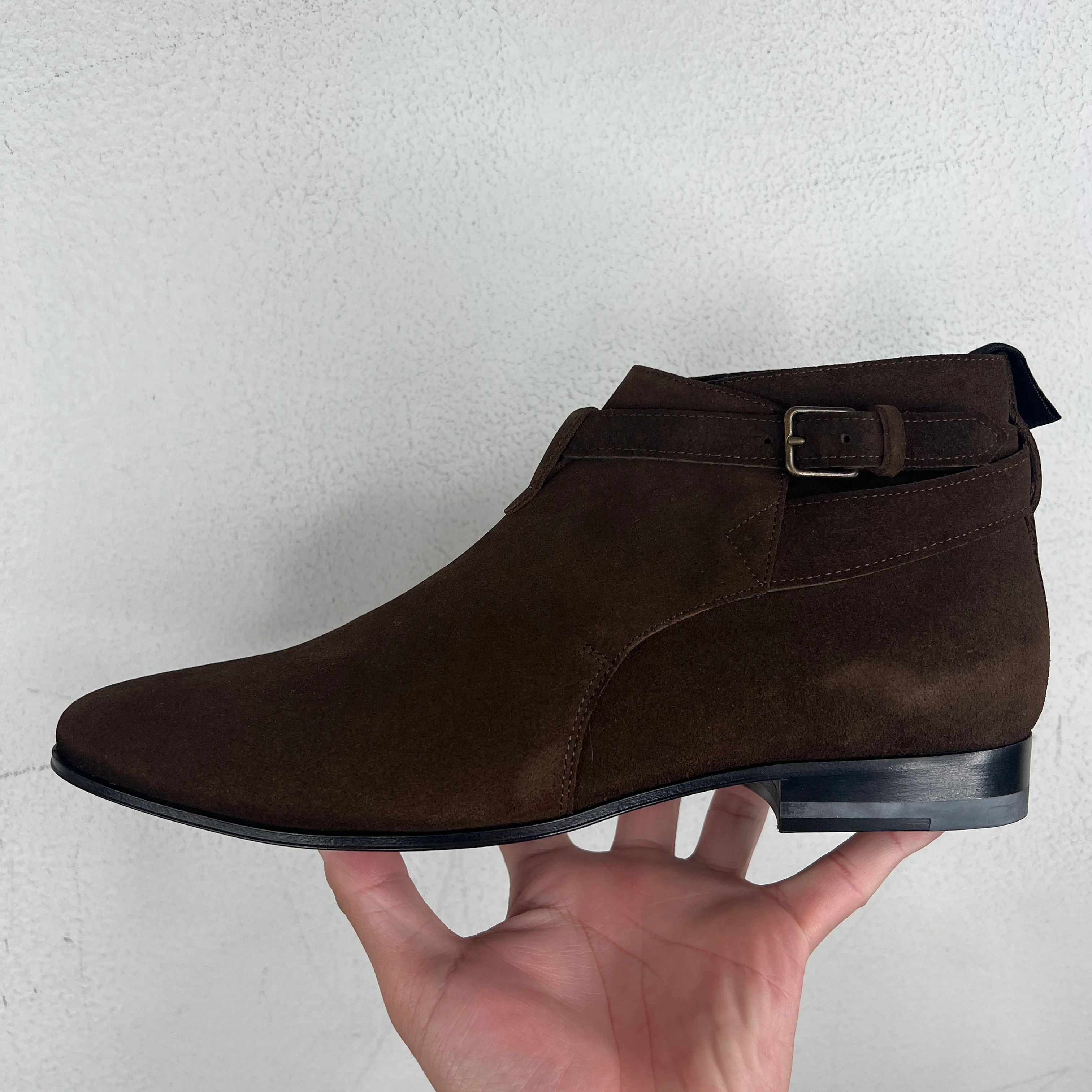 Saint Laurent Brown Jodphur Suede Boots - Image 7