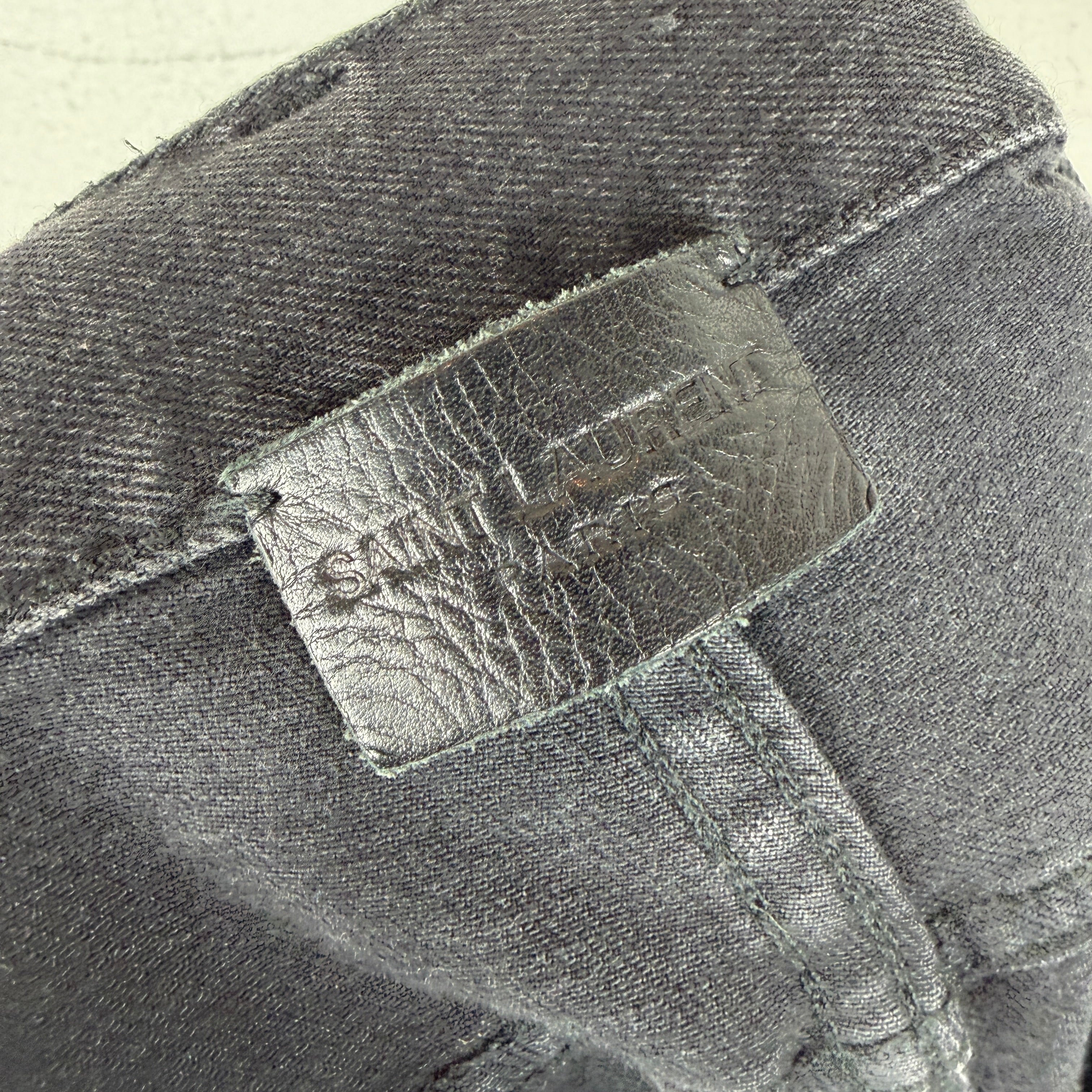 Saint Laurent Black D02 Knee Cut Denim Jeans - Image 3