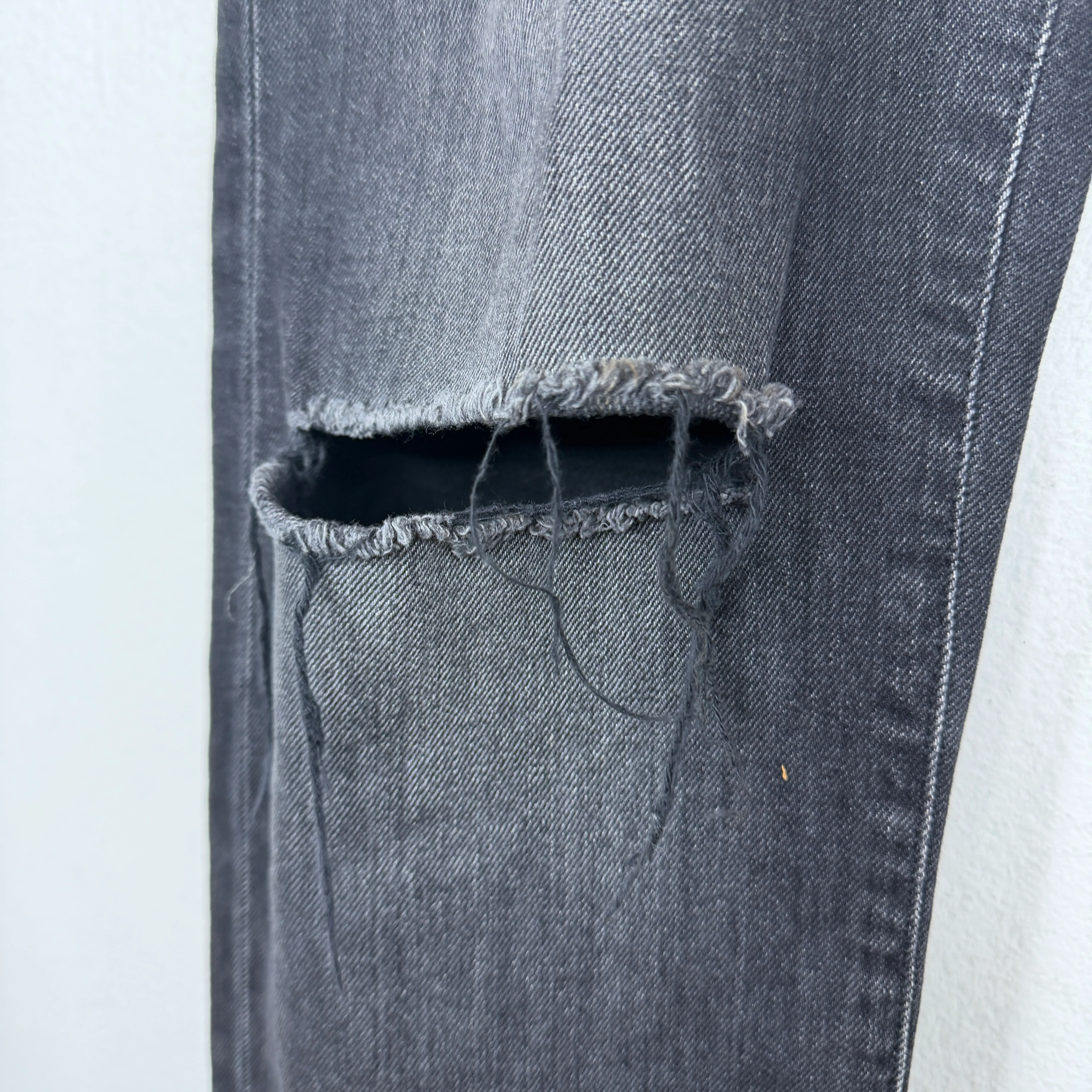 Saint Laurent Black D02 Knee Cut Denim Jeans - Image 6
