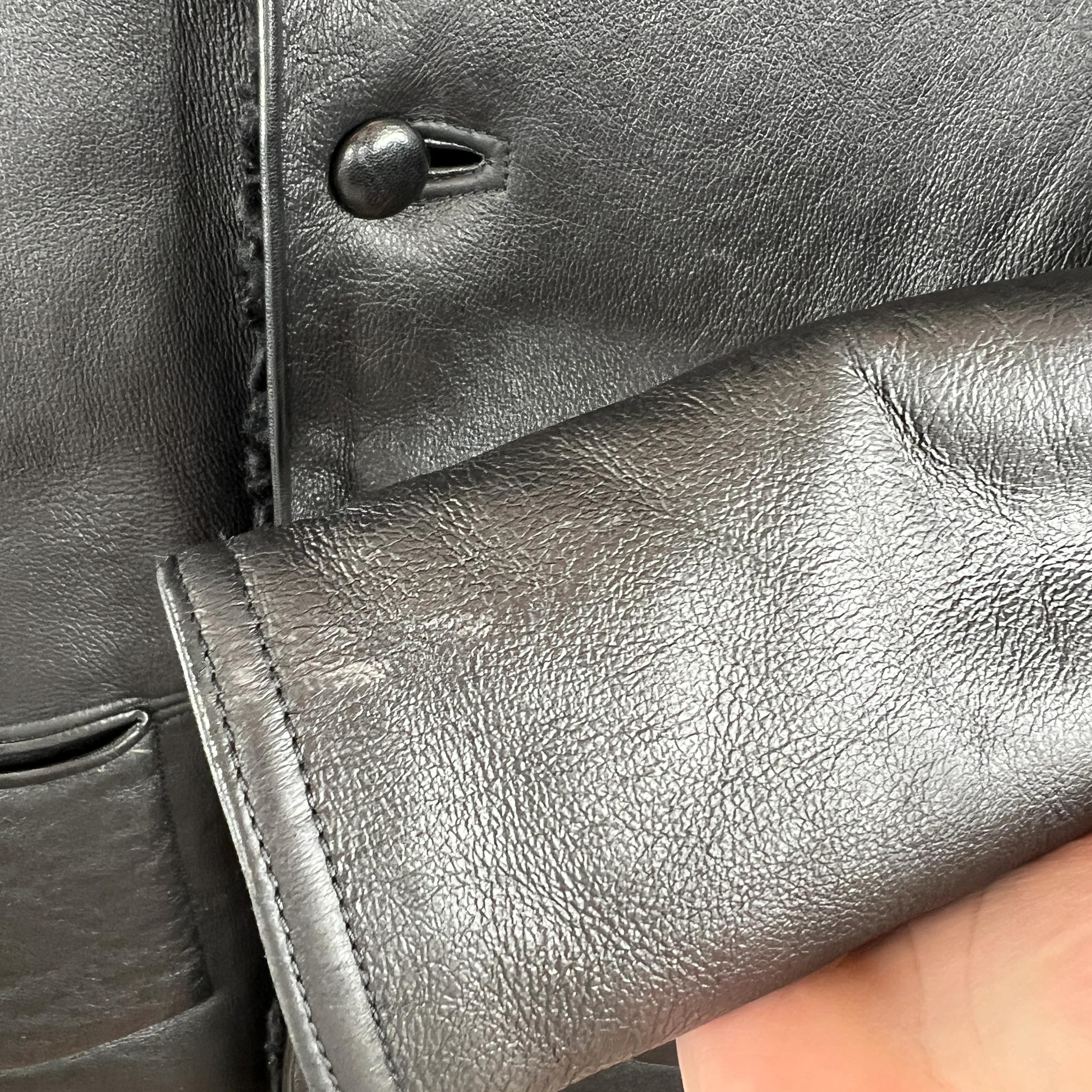 Saint Laurent Leather Shearling Coat - Image 5