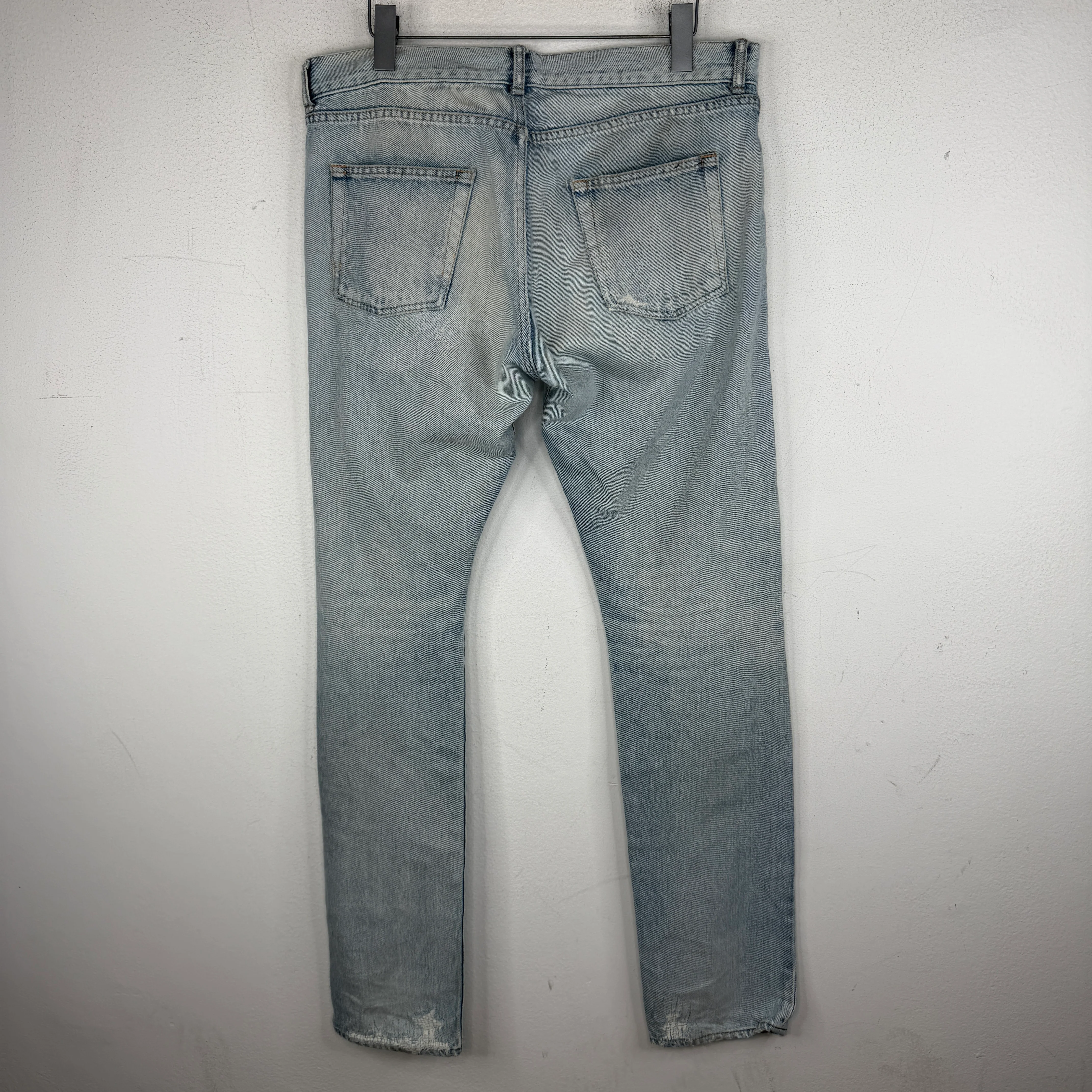 Saint Laurent Light Wash Repaired D18 Denim Jeans - Image 2