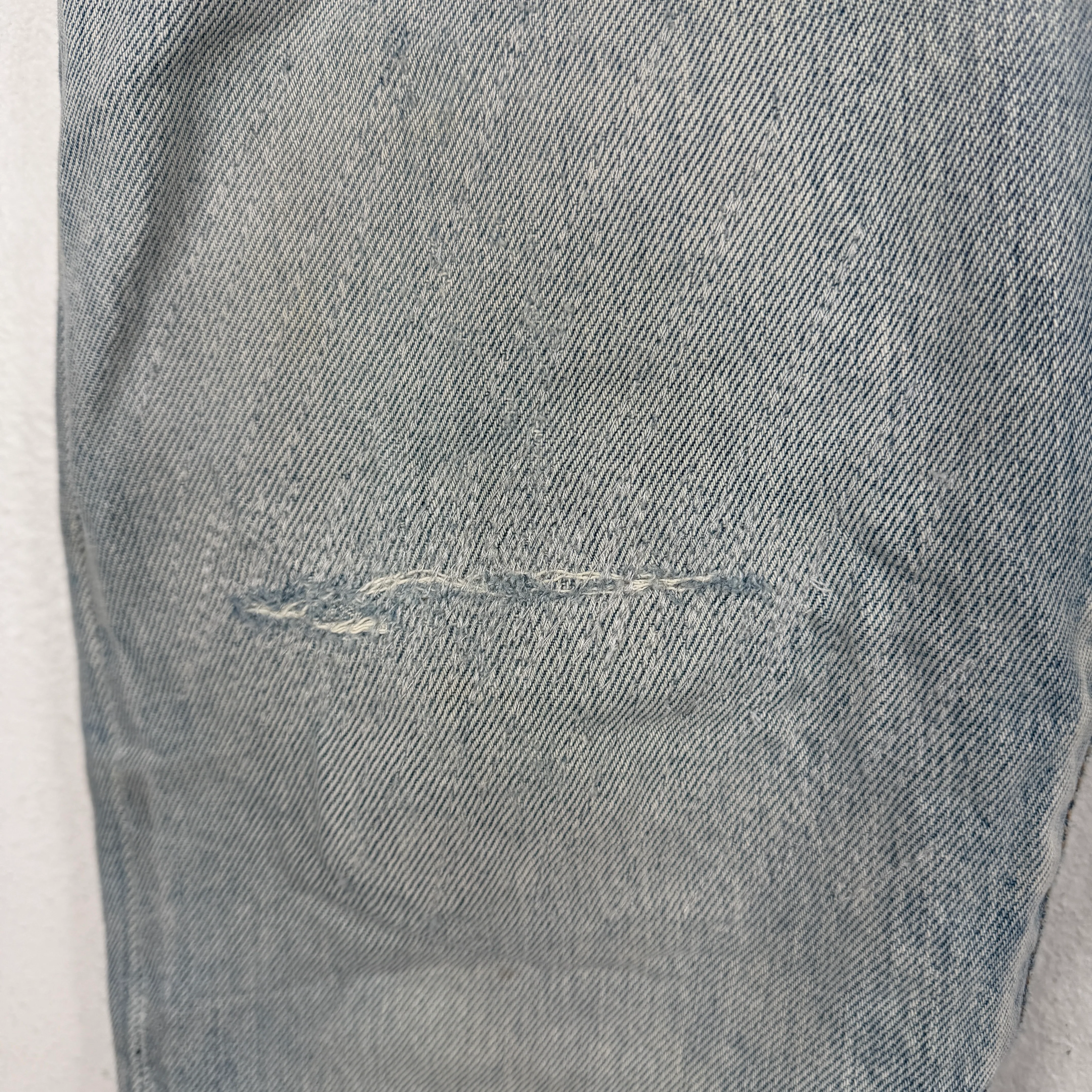 Saint Laurent Light Wash Repaired D18 Denim Jeans - Image 6