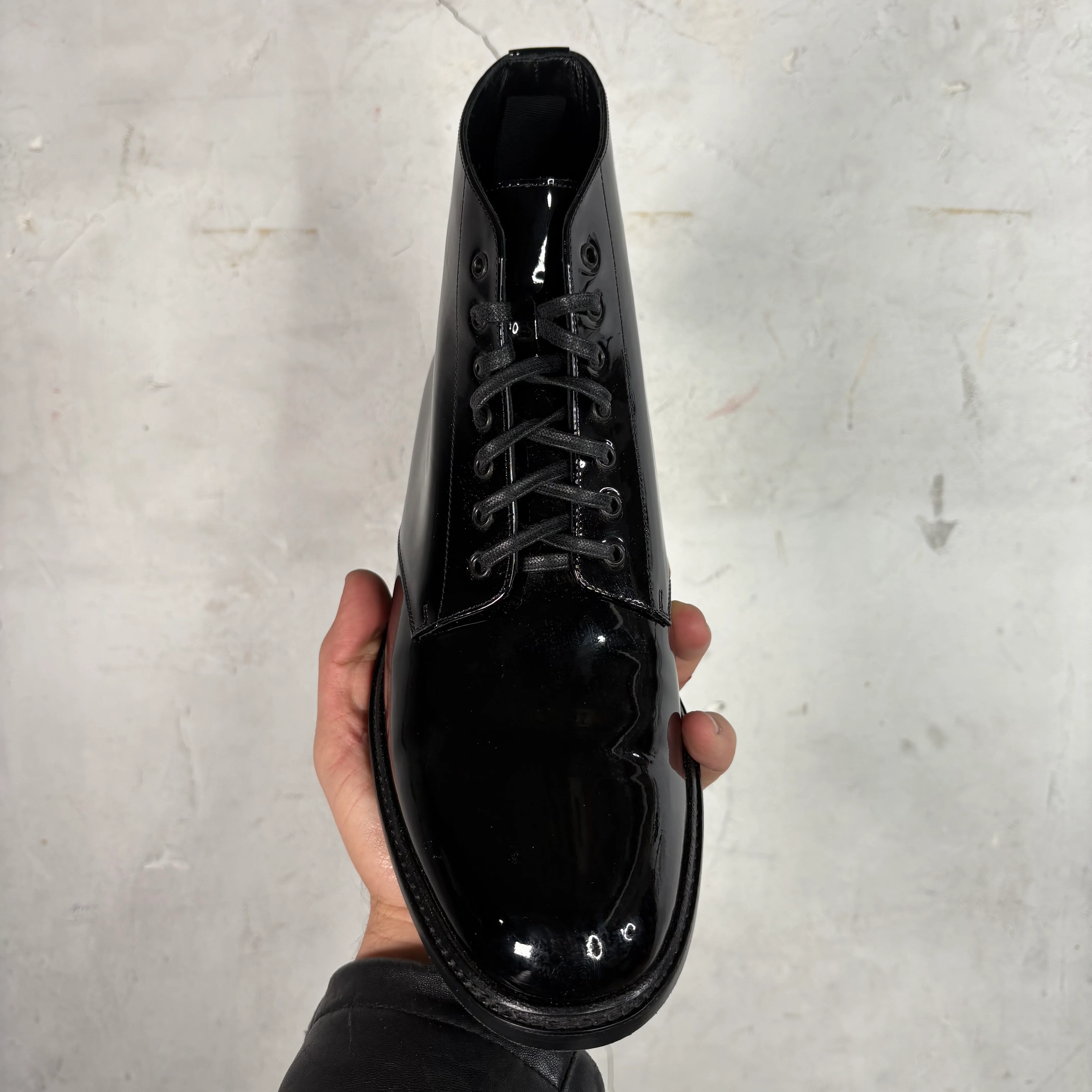 Saint Laurent Patent Leather Lace Up Boot - Image 3