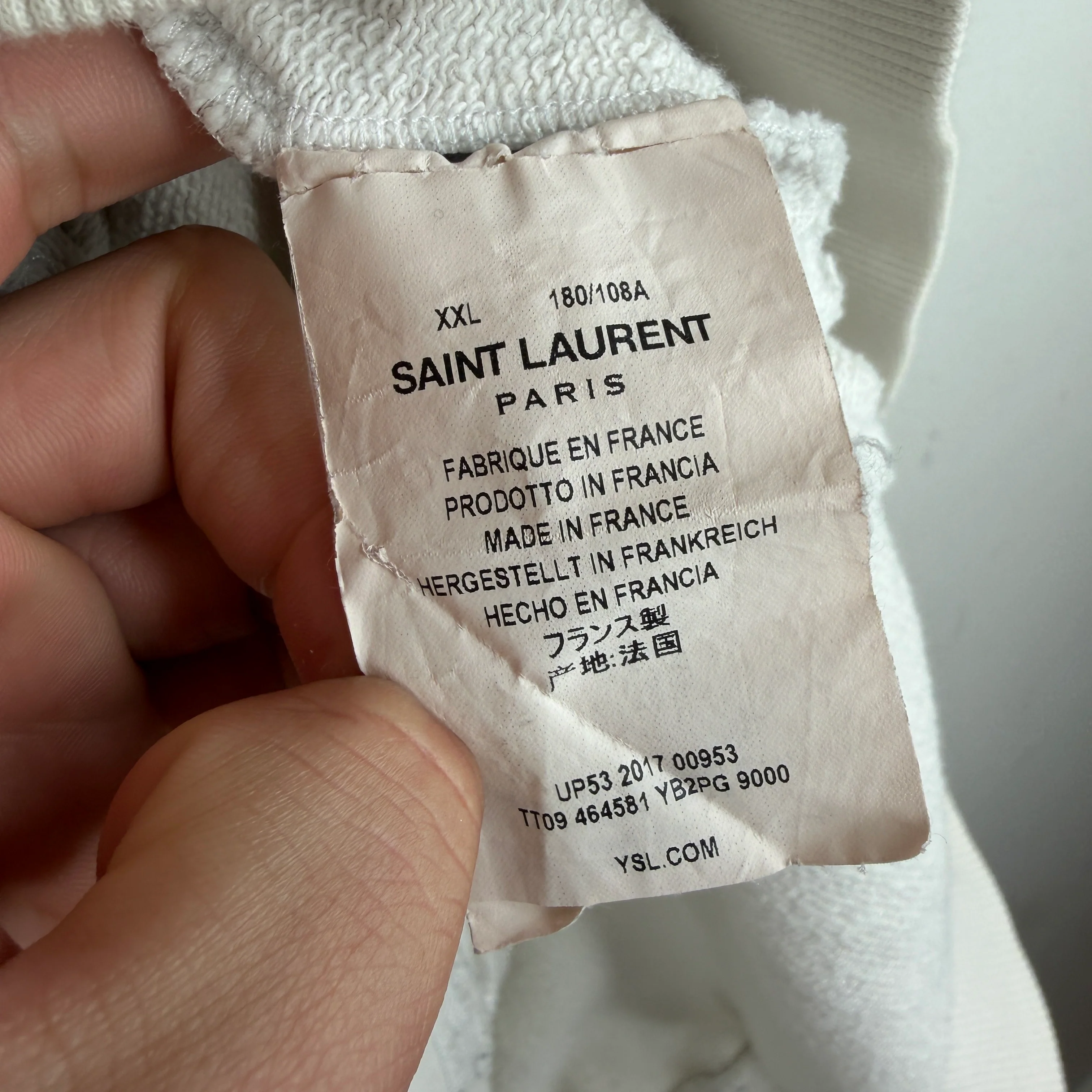 Saint Laurent Small Logo White Hoodie - Image 4