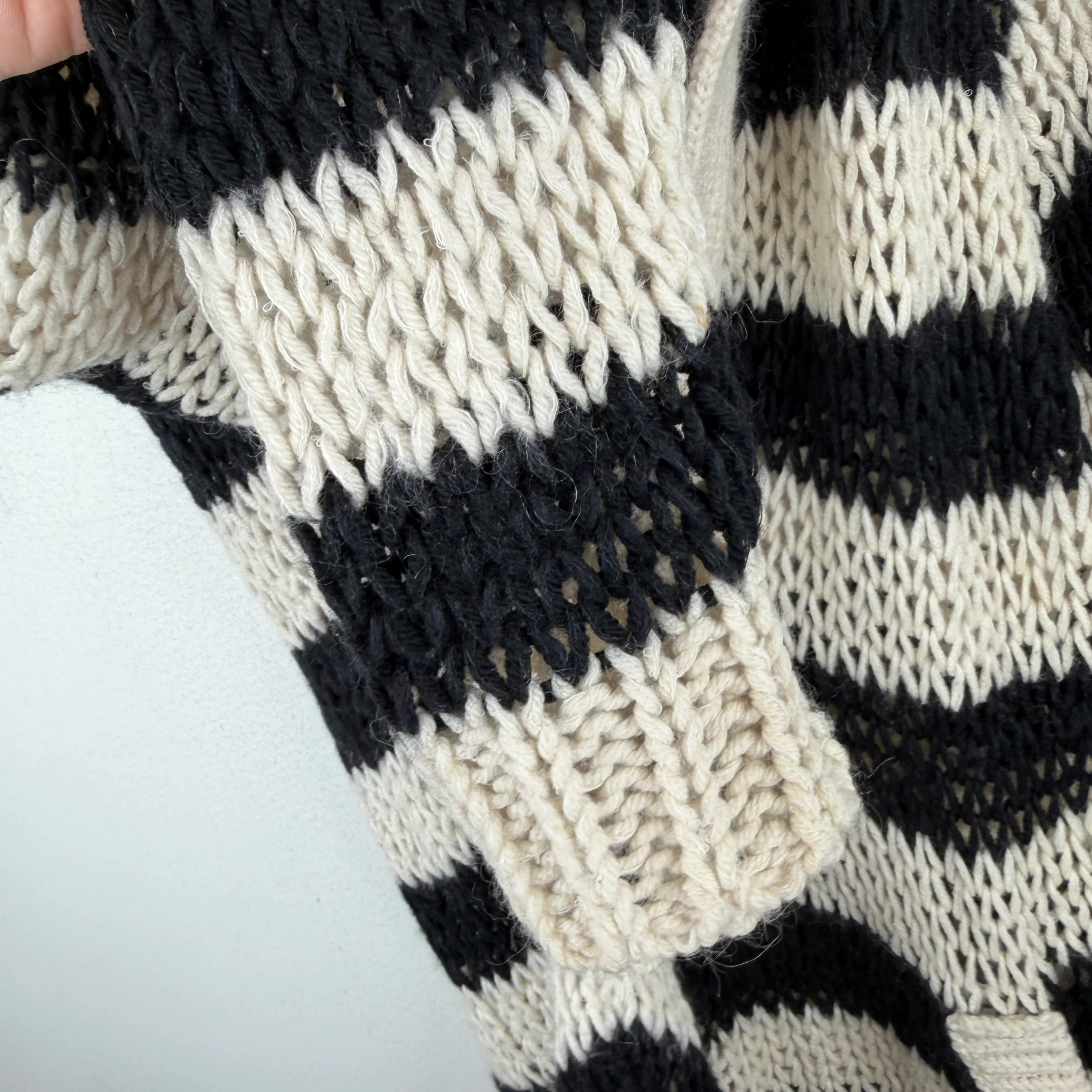 Saint Laurent Striped Cable Knit Hooded Sweater - Image 6