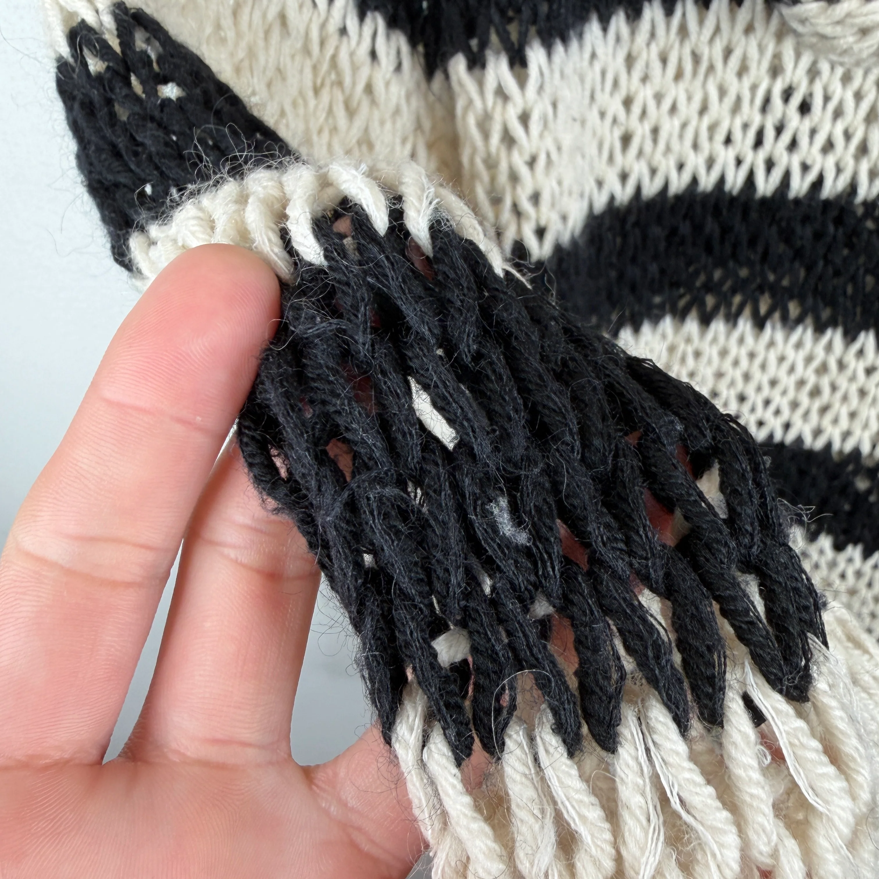 Saint Laurent Striped Cable Knit Hooded Sweater - Image 9