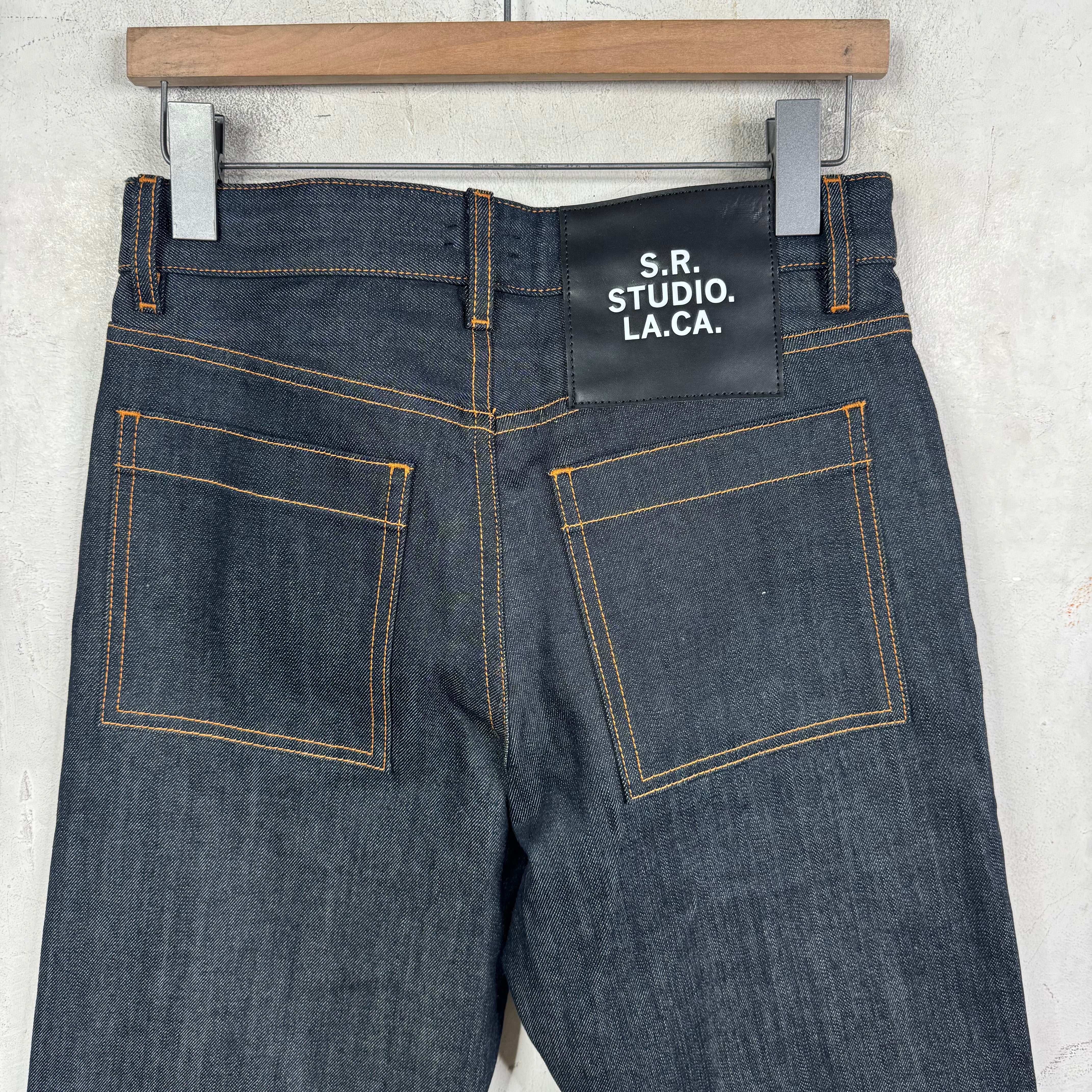 SR Studios Straight Legged Raw Denim Jeans - Image 3