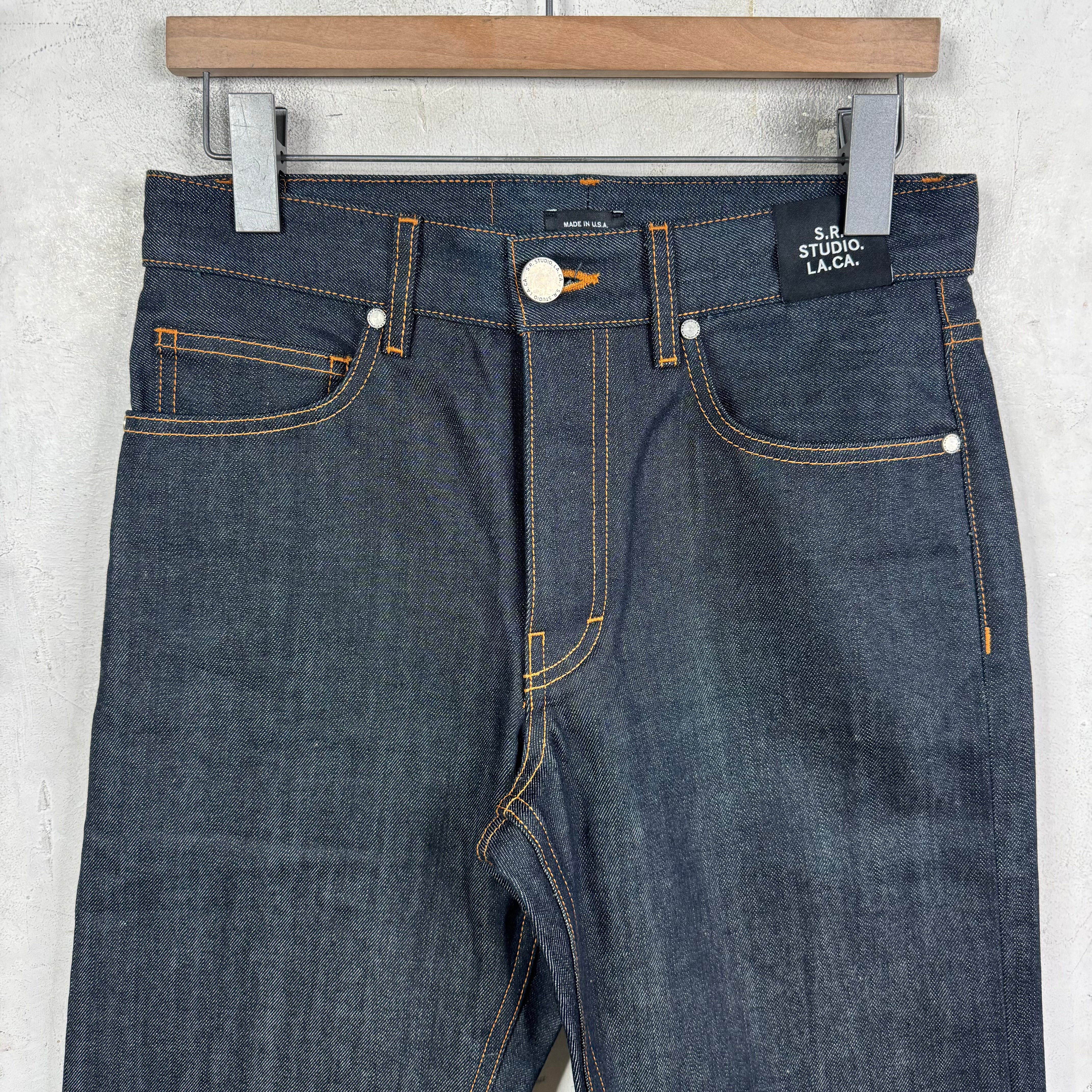 SR Studios Straight Legged Raw Denim Jeans - Image 5