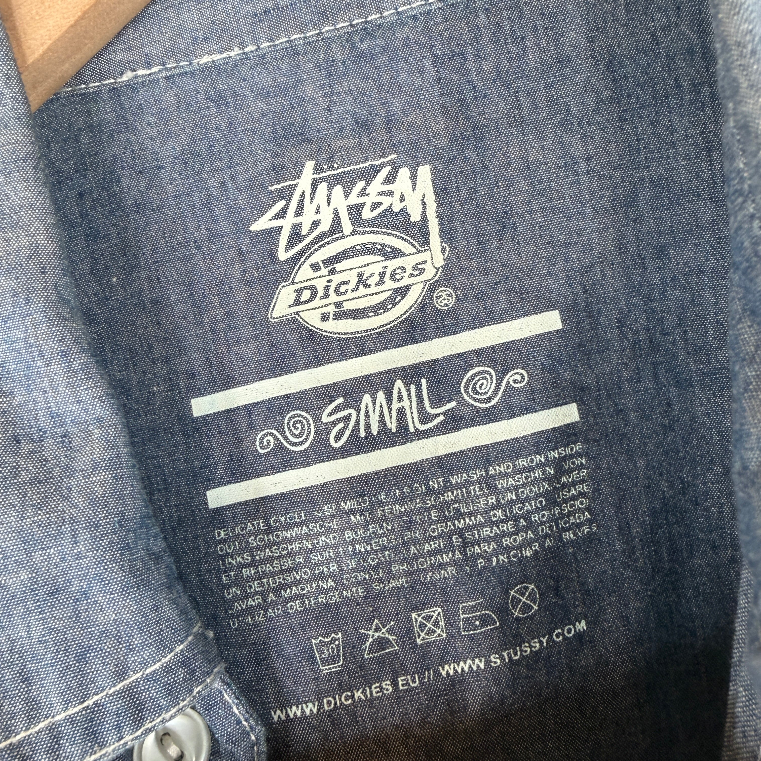 Stussy Dickies Blue Chainstitch Button Up Shirt - Image 3