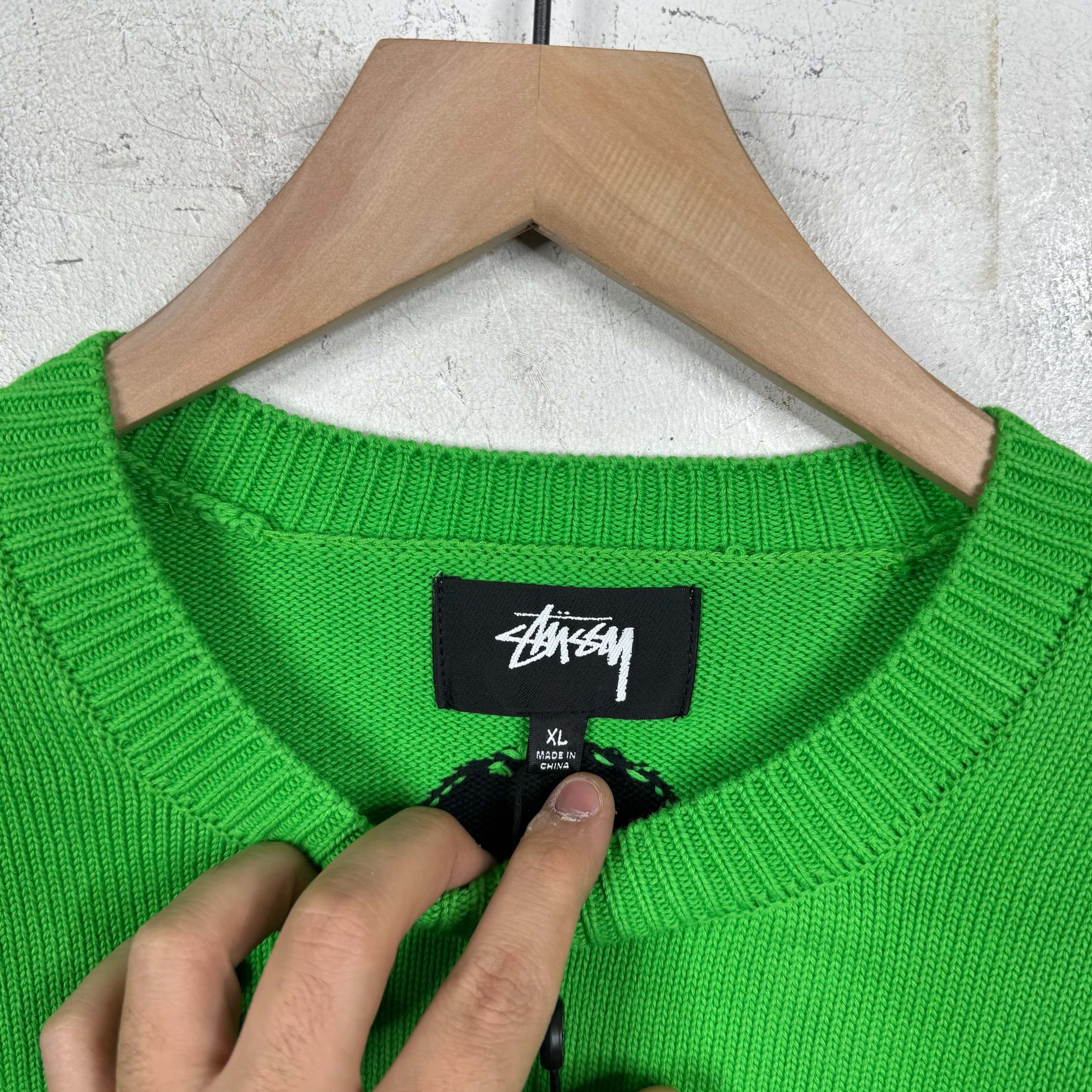 Stussy Green Crown Sweater - Image 4