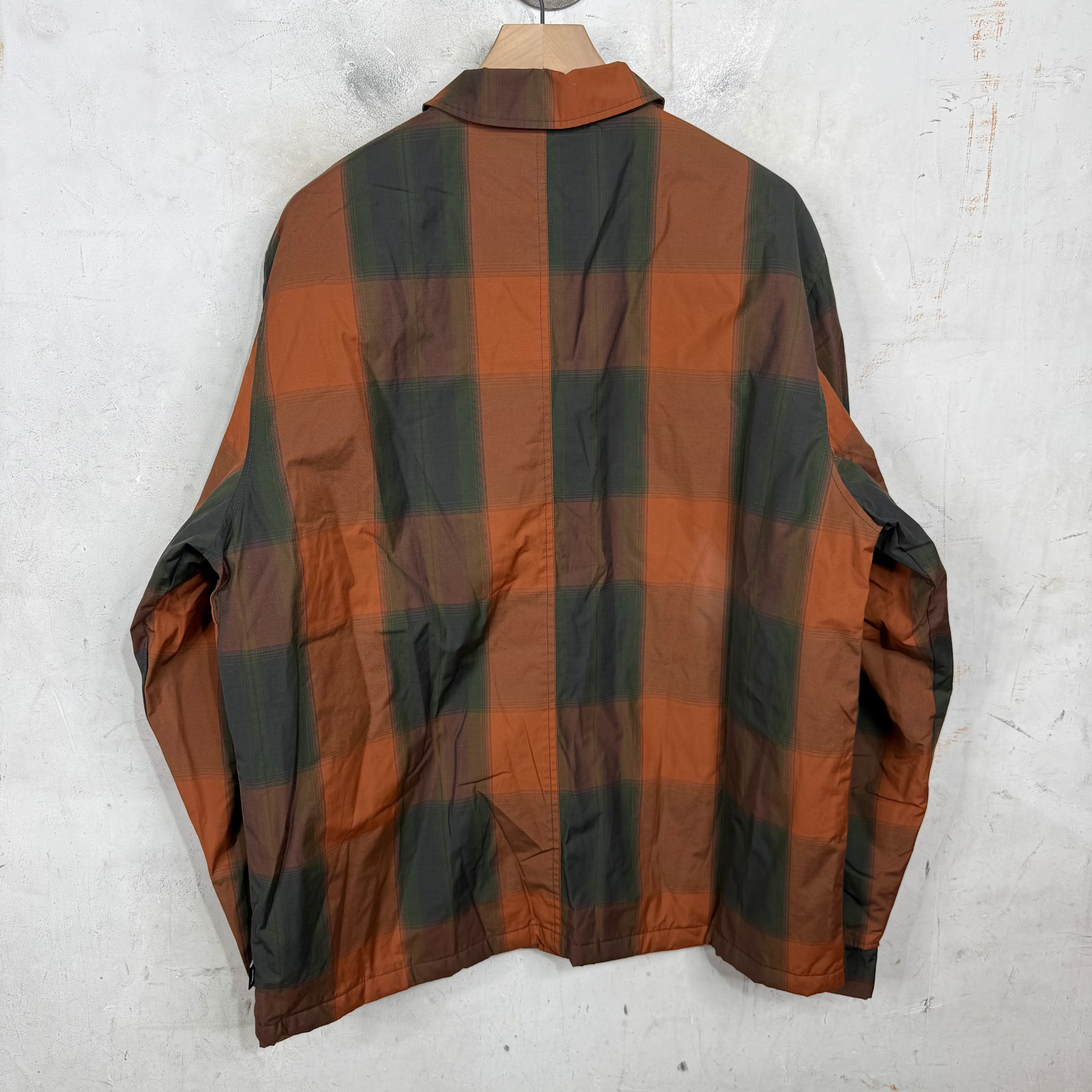 Stussy Insulated Orange Plaid Coaches Jacket - Image 2