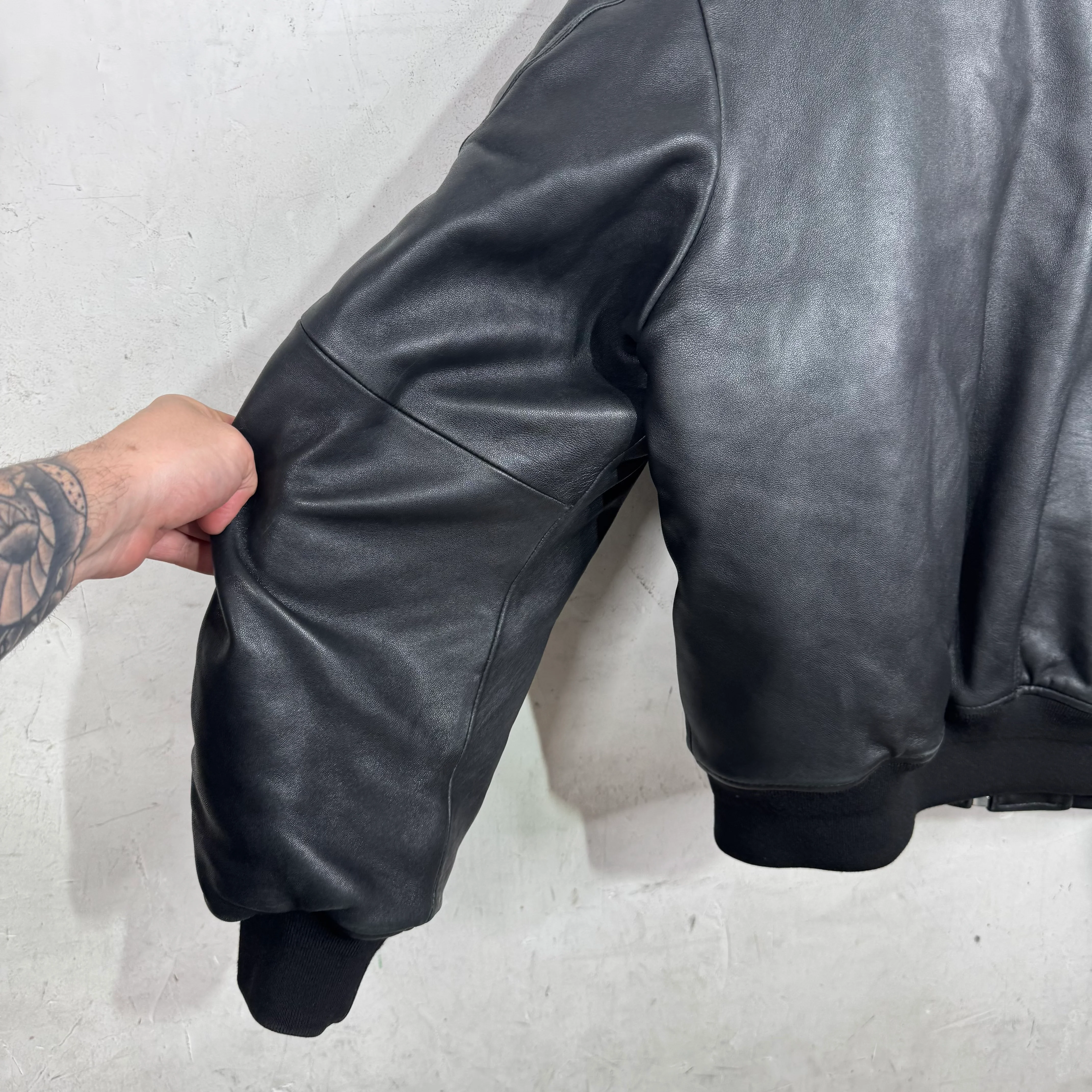 Stussy Leather Flight Bomber Jacket - Image 11