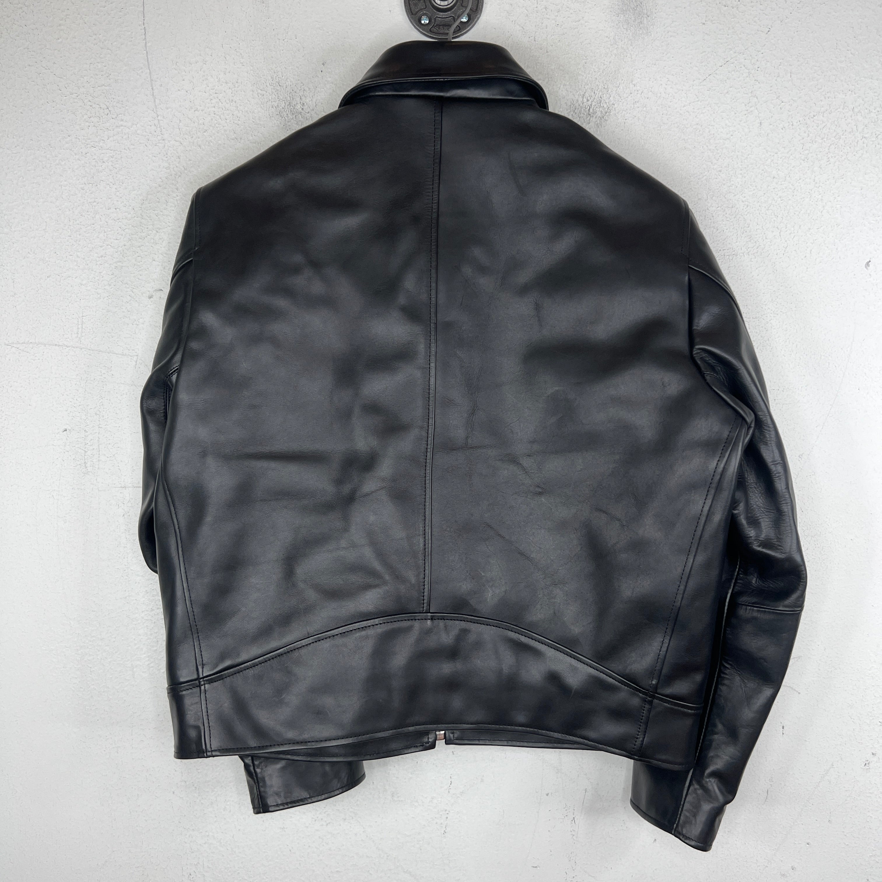 Stussy Leather S Wing Cropped Biker Jacket - Image 2