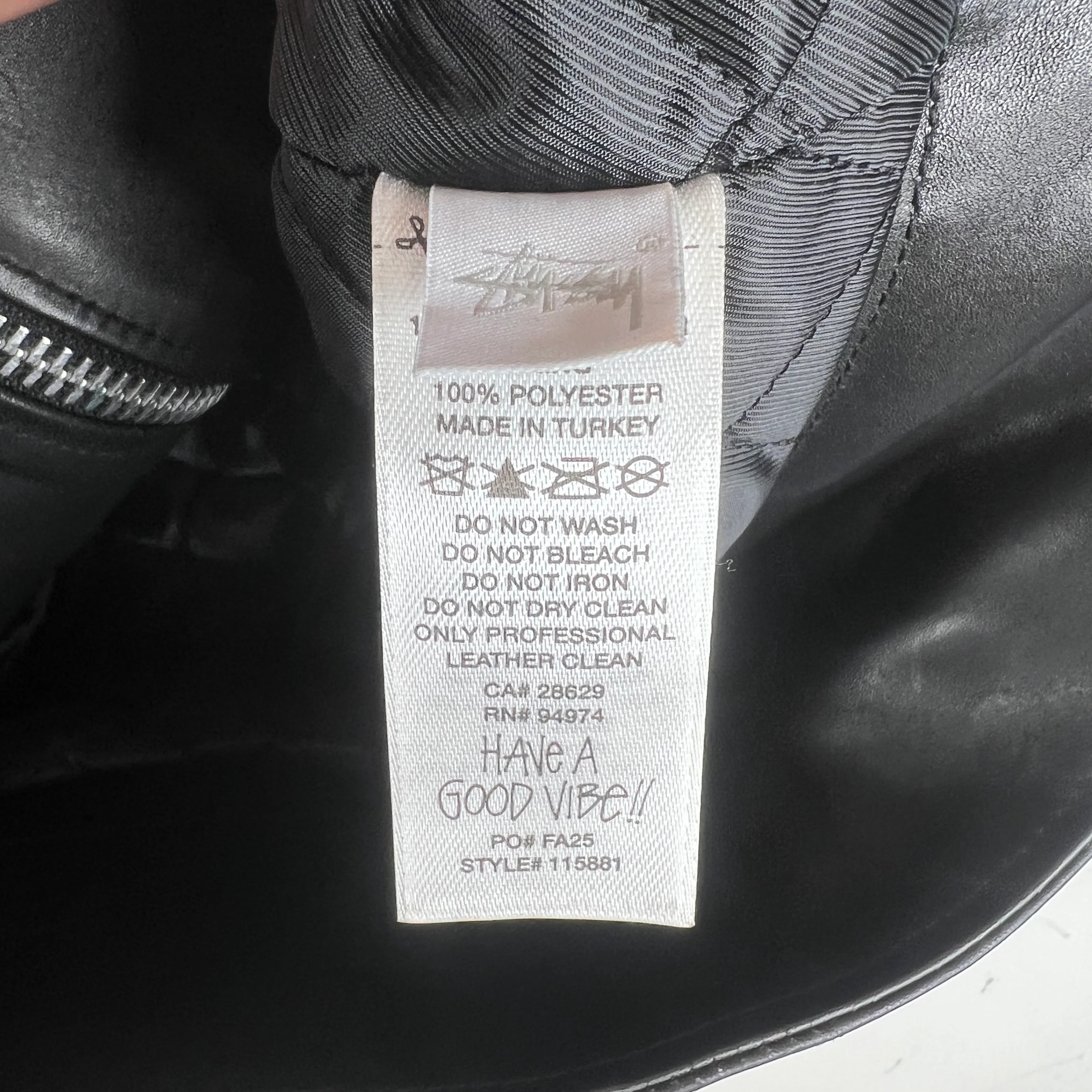 Stussy Leather S Wing Cropped Biker Jacket - Image 4