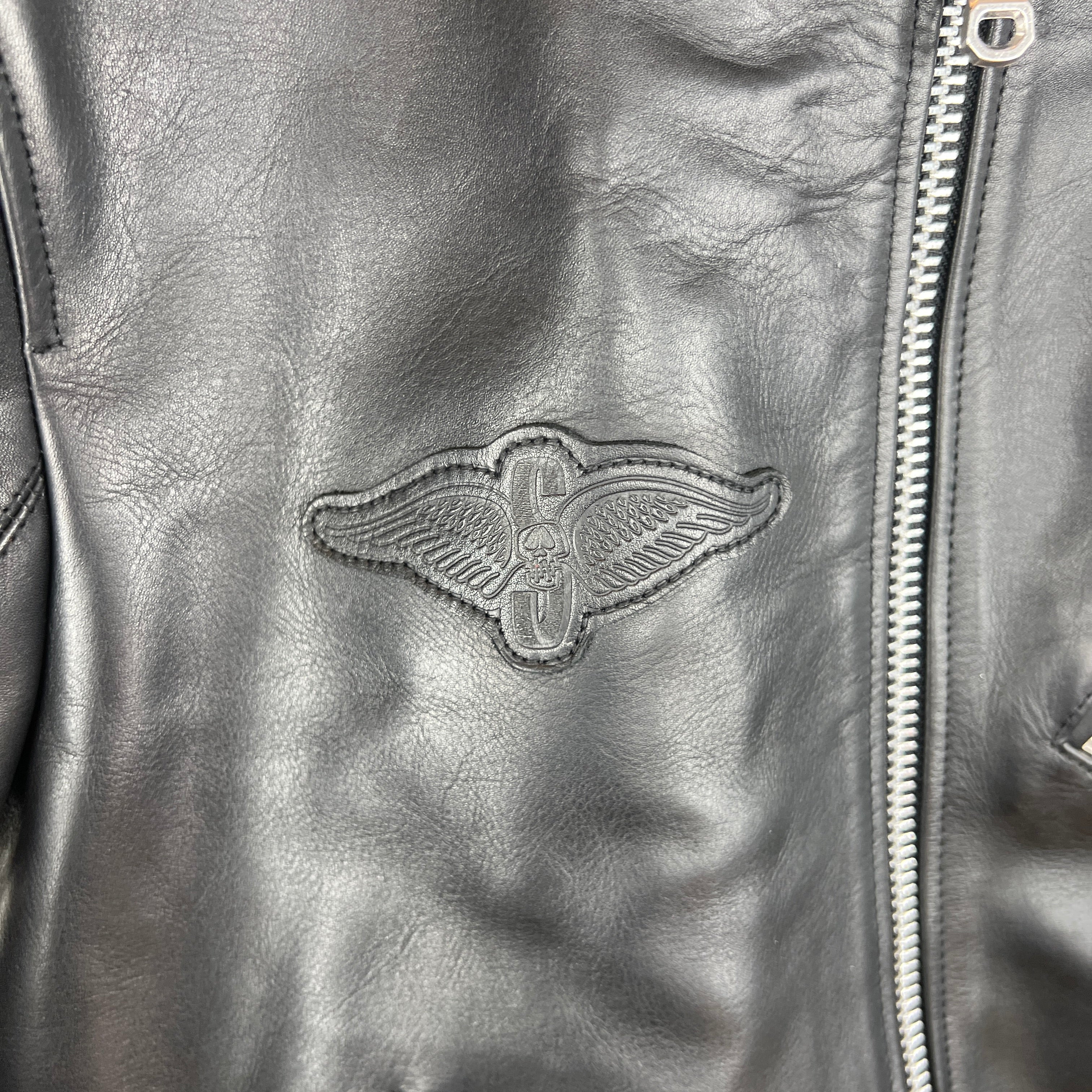 Stussy Leather S Wing Cropped Biker Jacket - Image 7