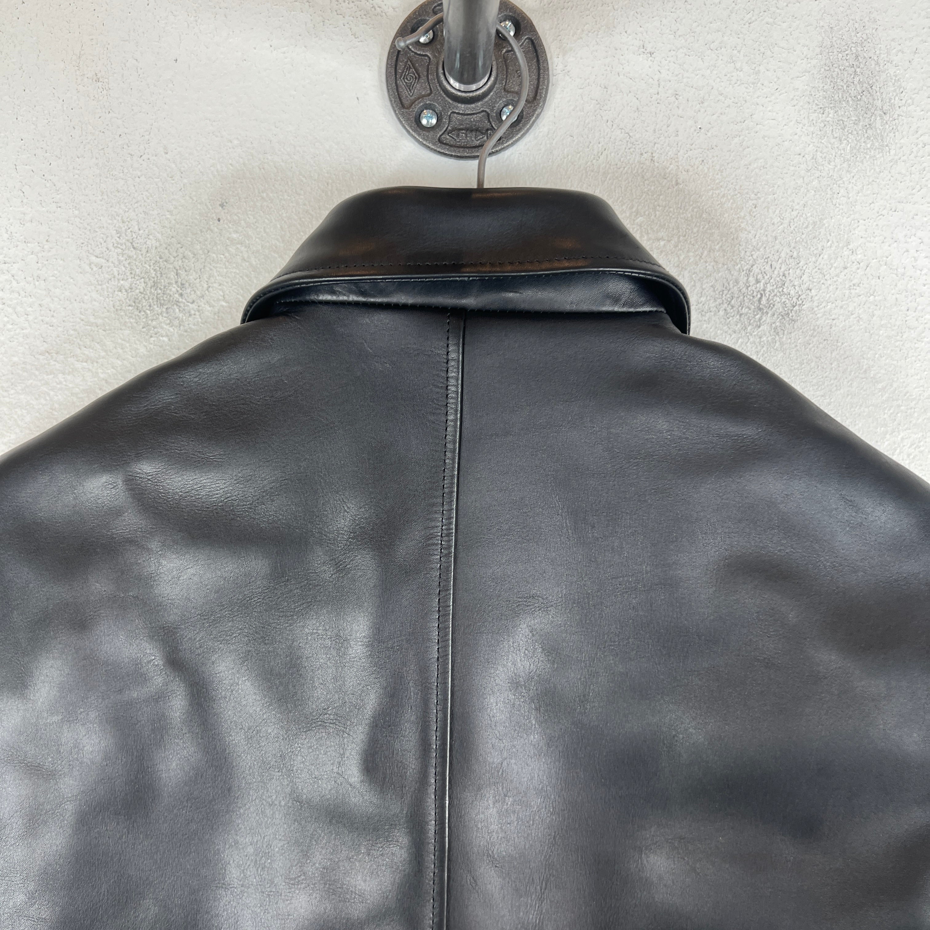 Stussy Leather S Wing Cropped Biker Jacket - Image 9