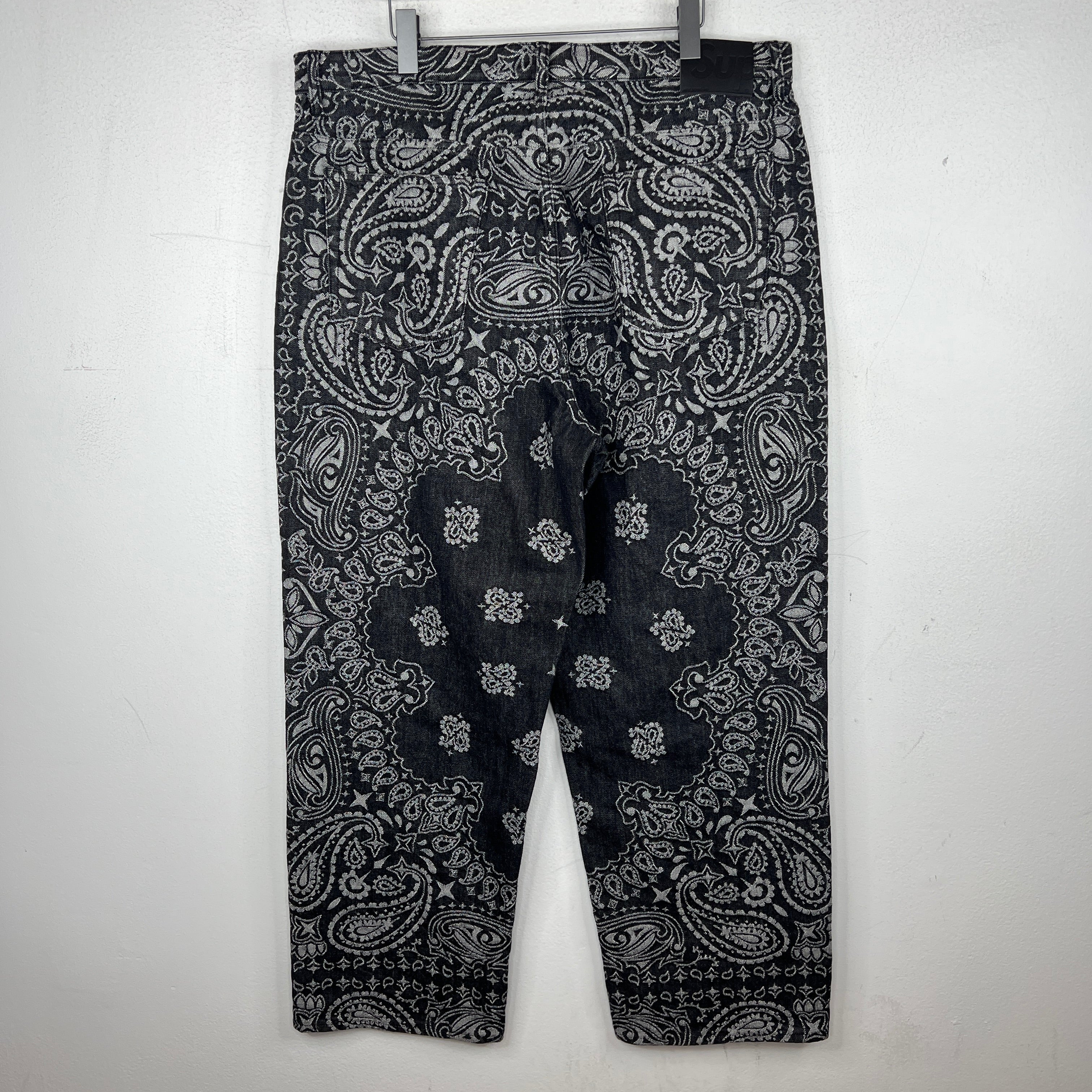 Supreme Black Paisley Jacquard Jeans - Image 2