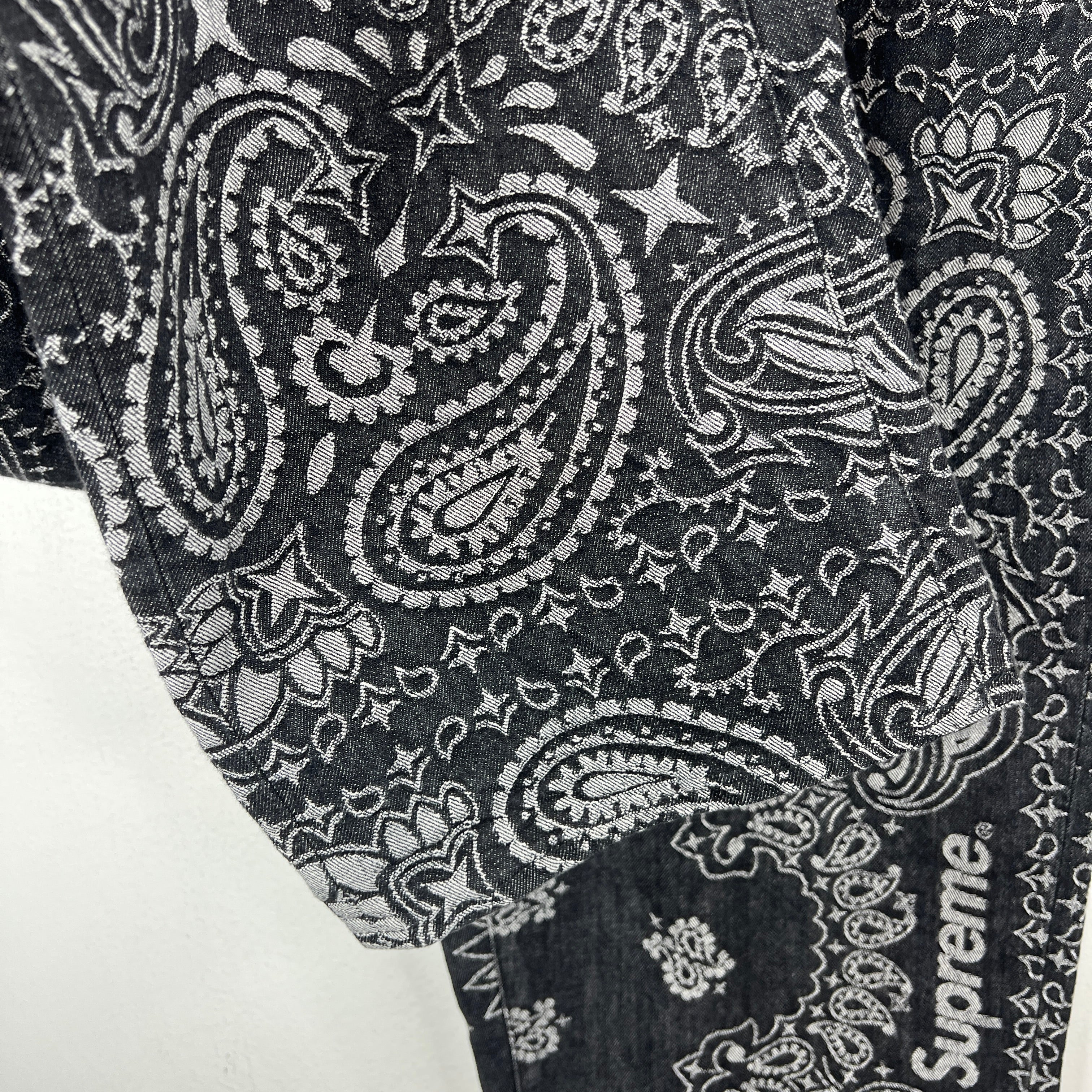 Supreme Black Paisley Jacquard Jeans - Image 6