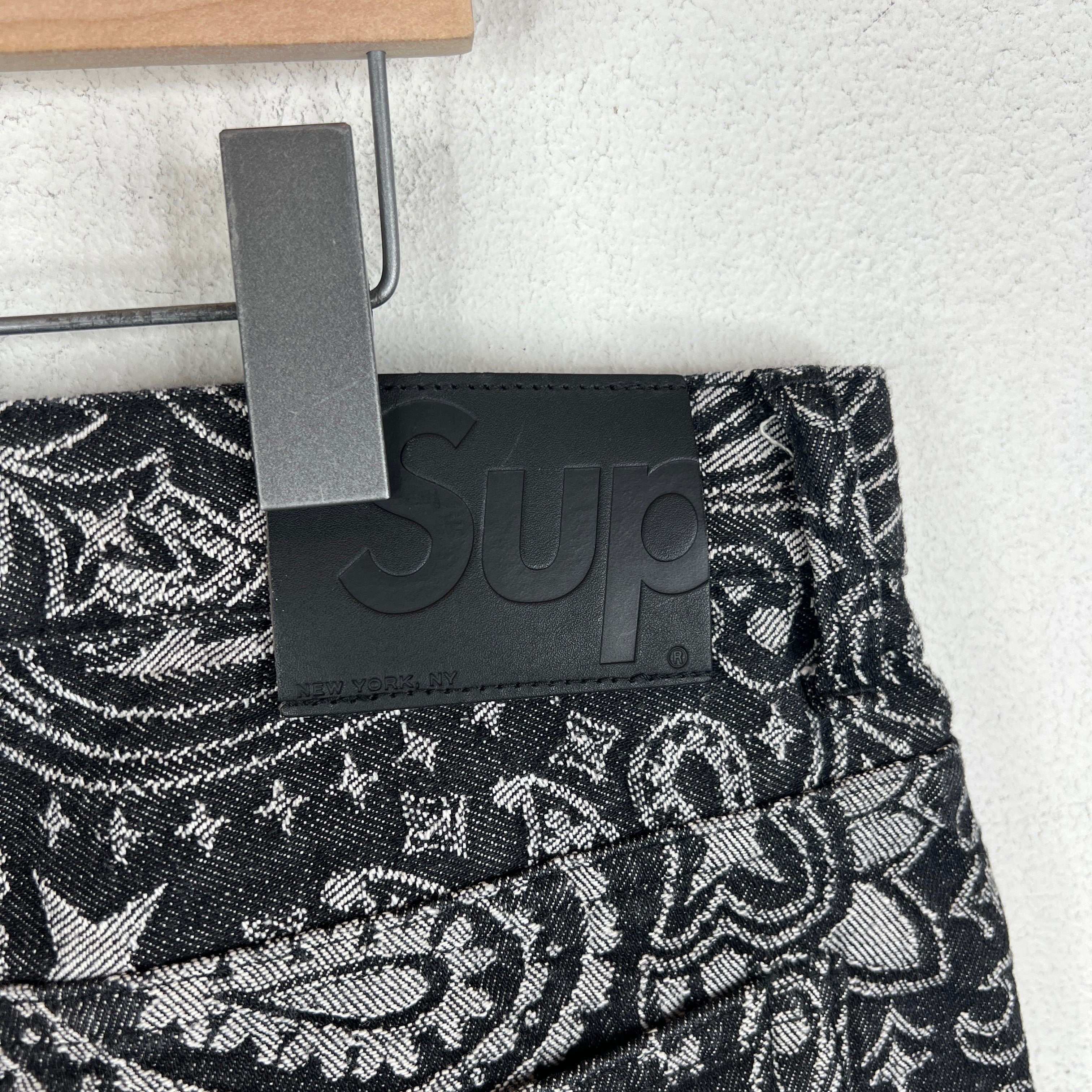 Supreme Black Paisley Jacquard Jeans - Image 8