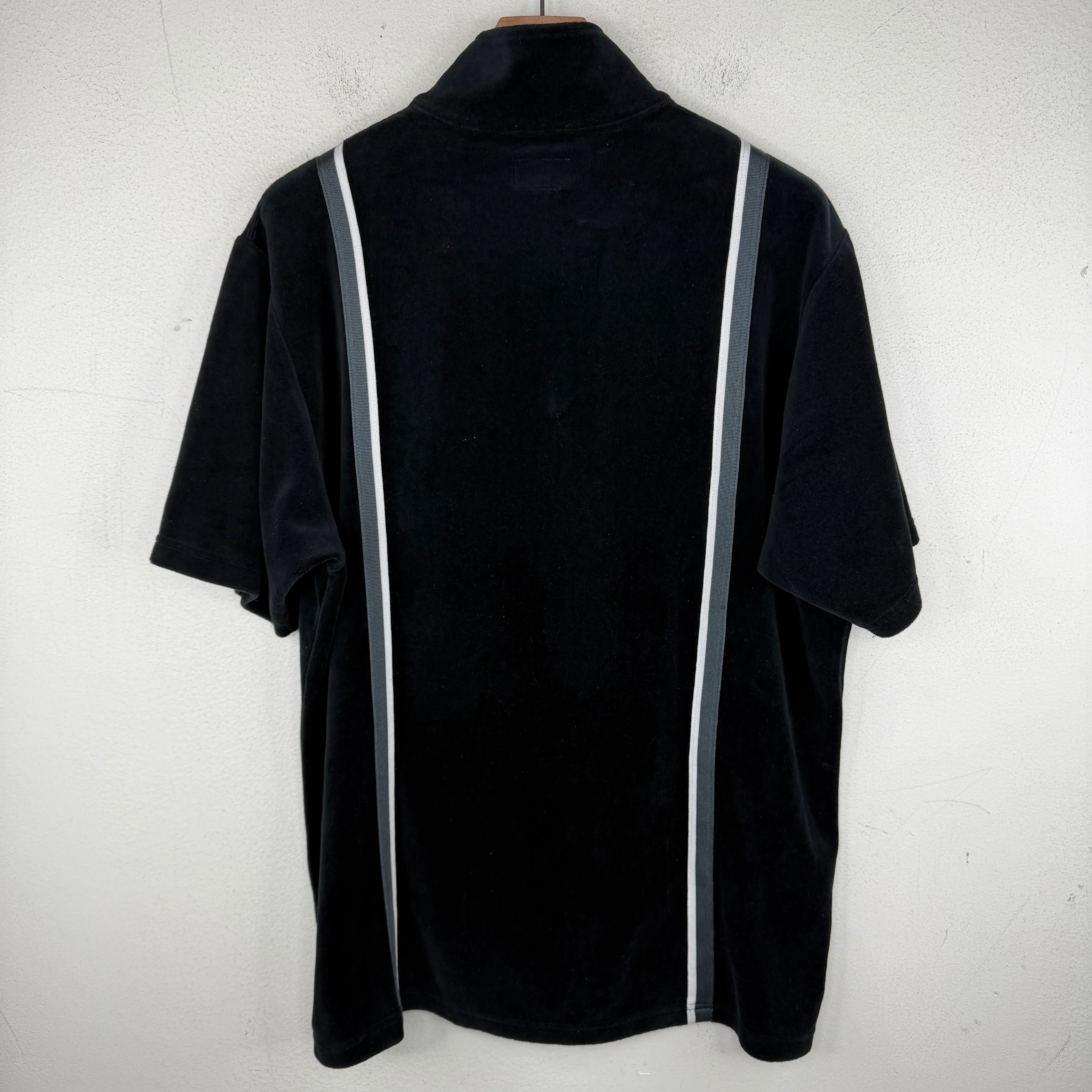 Supreme Black Velour Warm Up Zipper S/S Shirt - Image 2