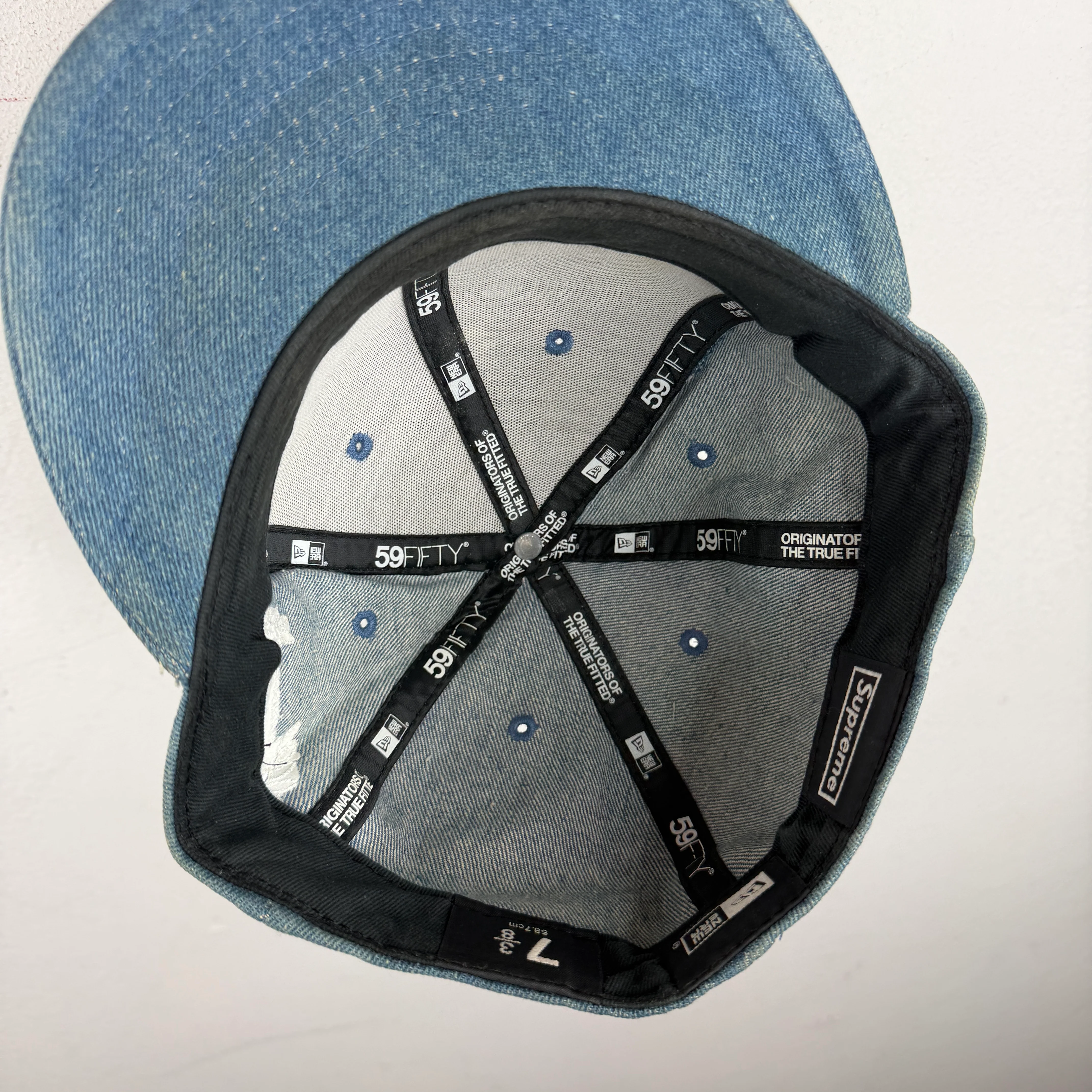 Supreme Denim Box Logo Fitted Hat - Image 6