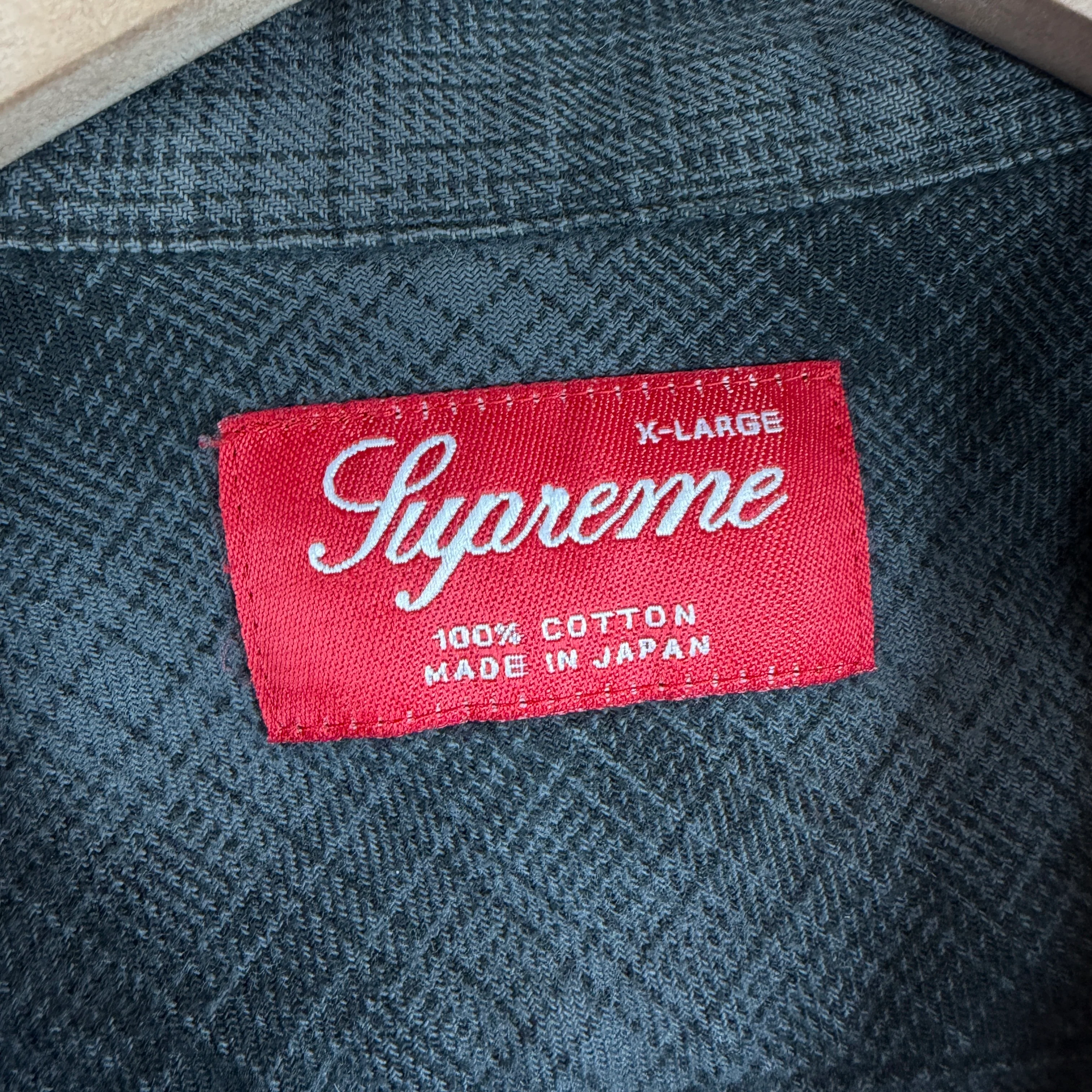 Supreme Gray/Black Button Up Flannel - Image 3