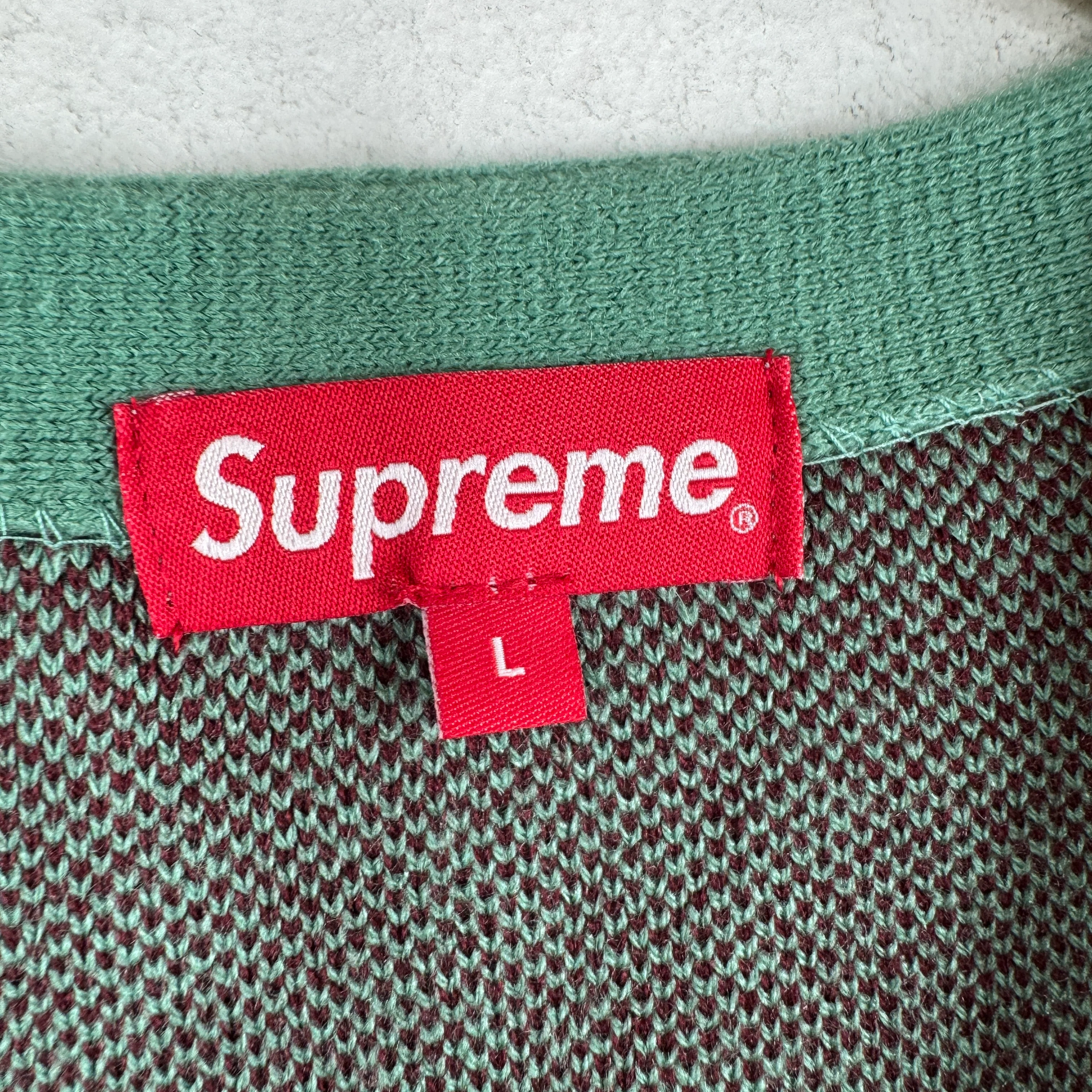 Supreme Green Checkered Cardigan - Image 3